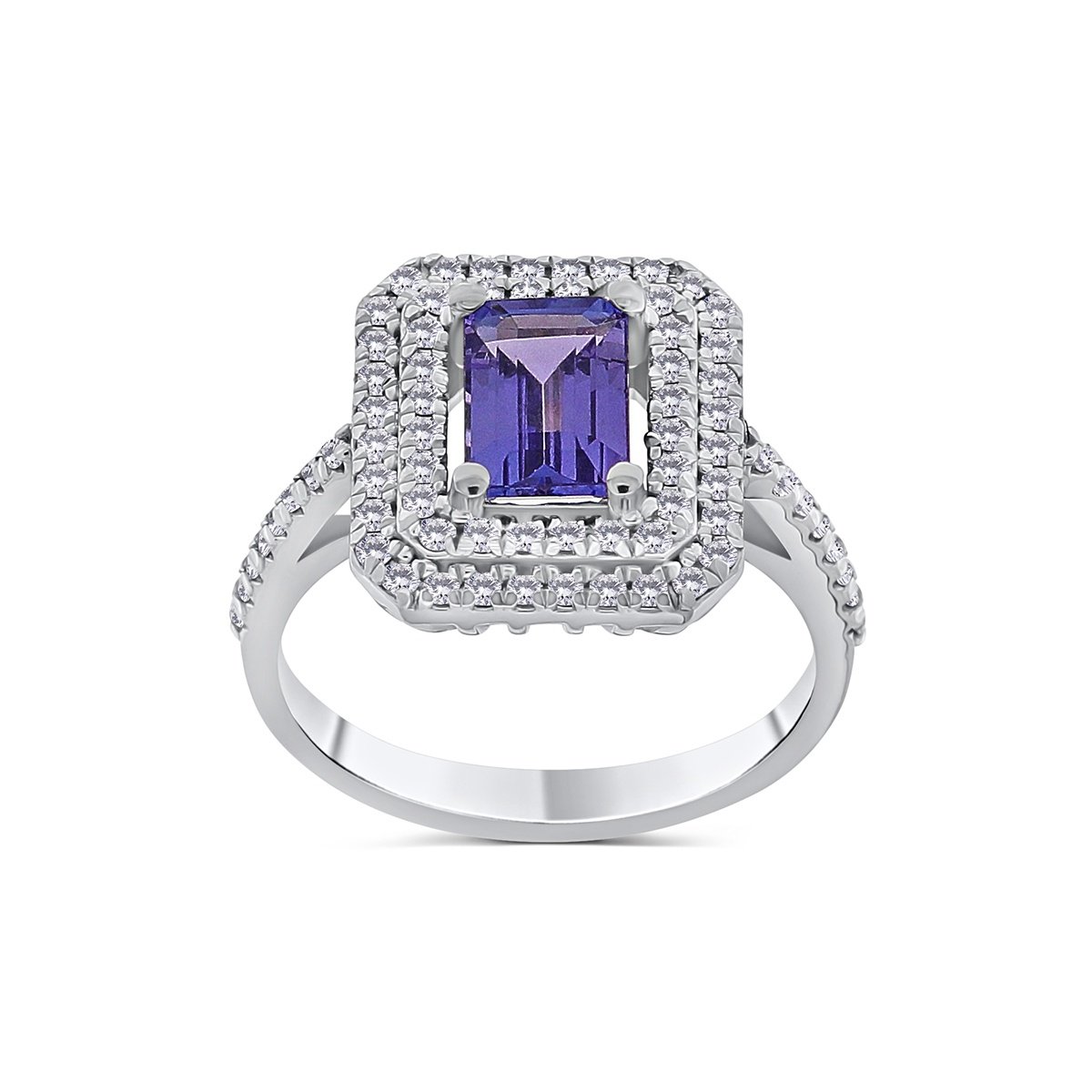 Inel din aur de 18k cu tanzanit natural de 1.25 ct și diamante naturale de 0.41 ct - 2 | YEO