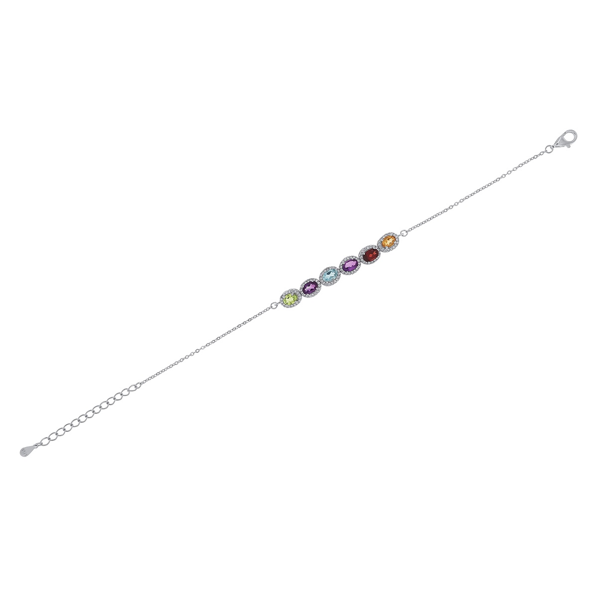 Bratara din argint cu granat, ametist, topaz peridot și citrin - 1 | YEO
