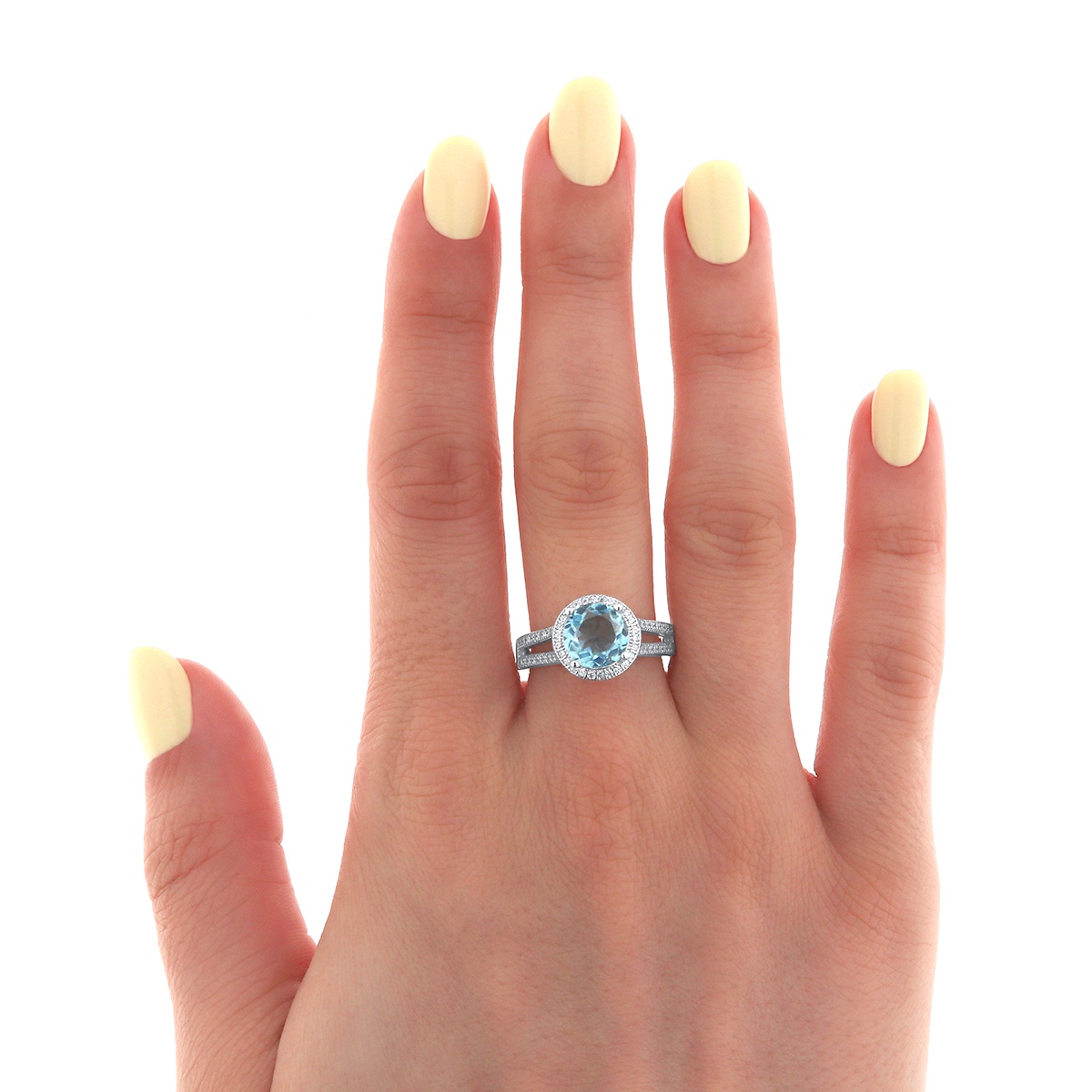 Inel din argint cu topaz și cubic zirconia - 1 | YEO