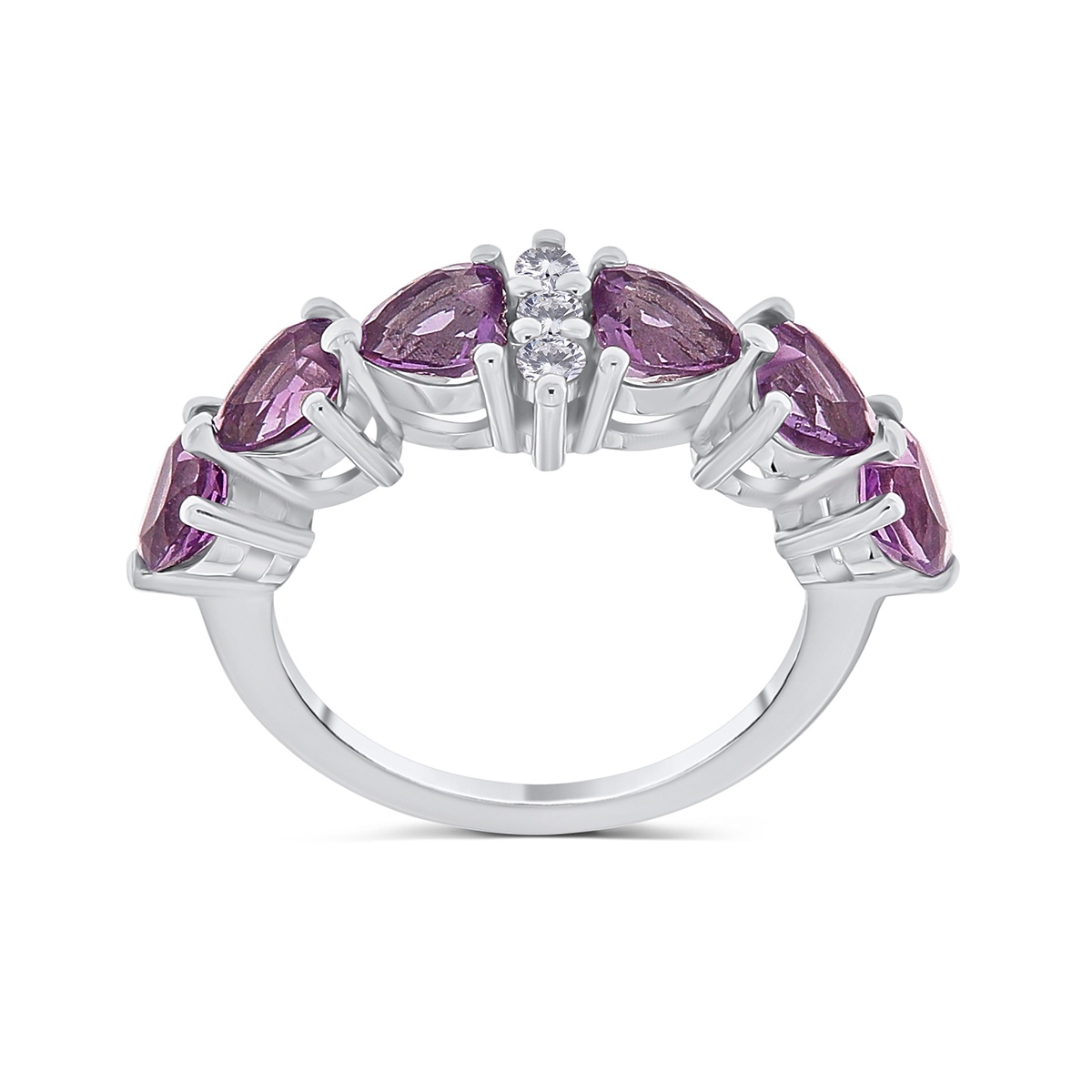 Inel din aur de 14k cu ametiste naturale de 2.29 ct și diamante naturale de 0.14 ct - 1 | YEO