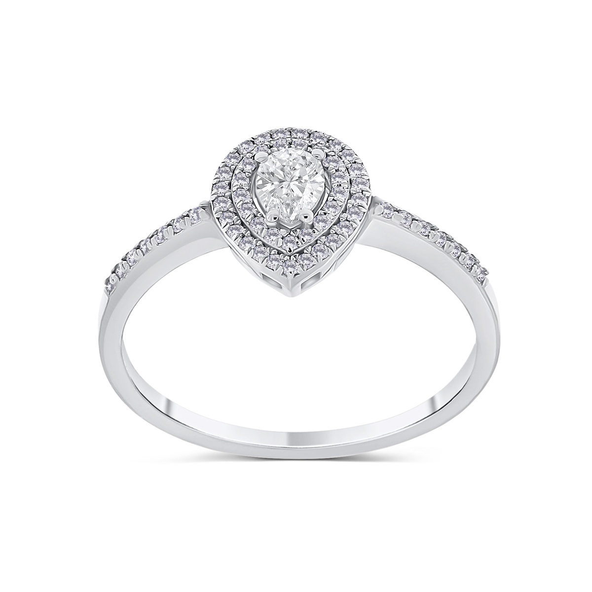 Inel din aur de 18k cu diamant natural de 0.17 ct și diamante naturale de 0.15 ct - 1 | YEO