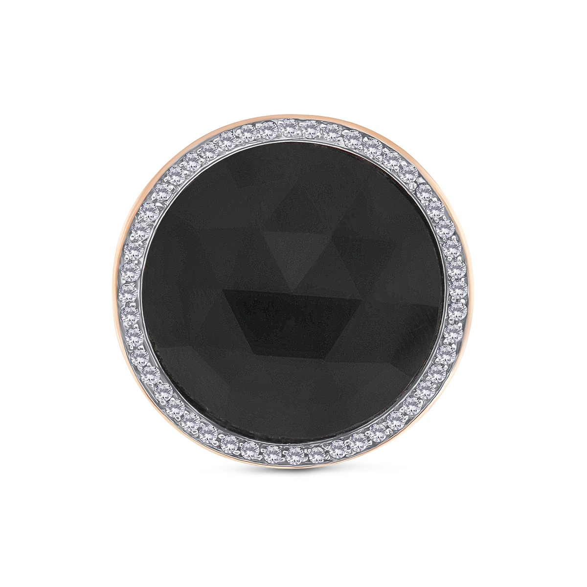 Inel din aur de 18k cu diamante naturale de 0.40 ct și onix natural - 1 | YEO