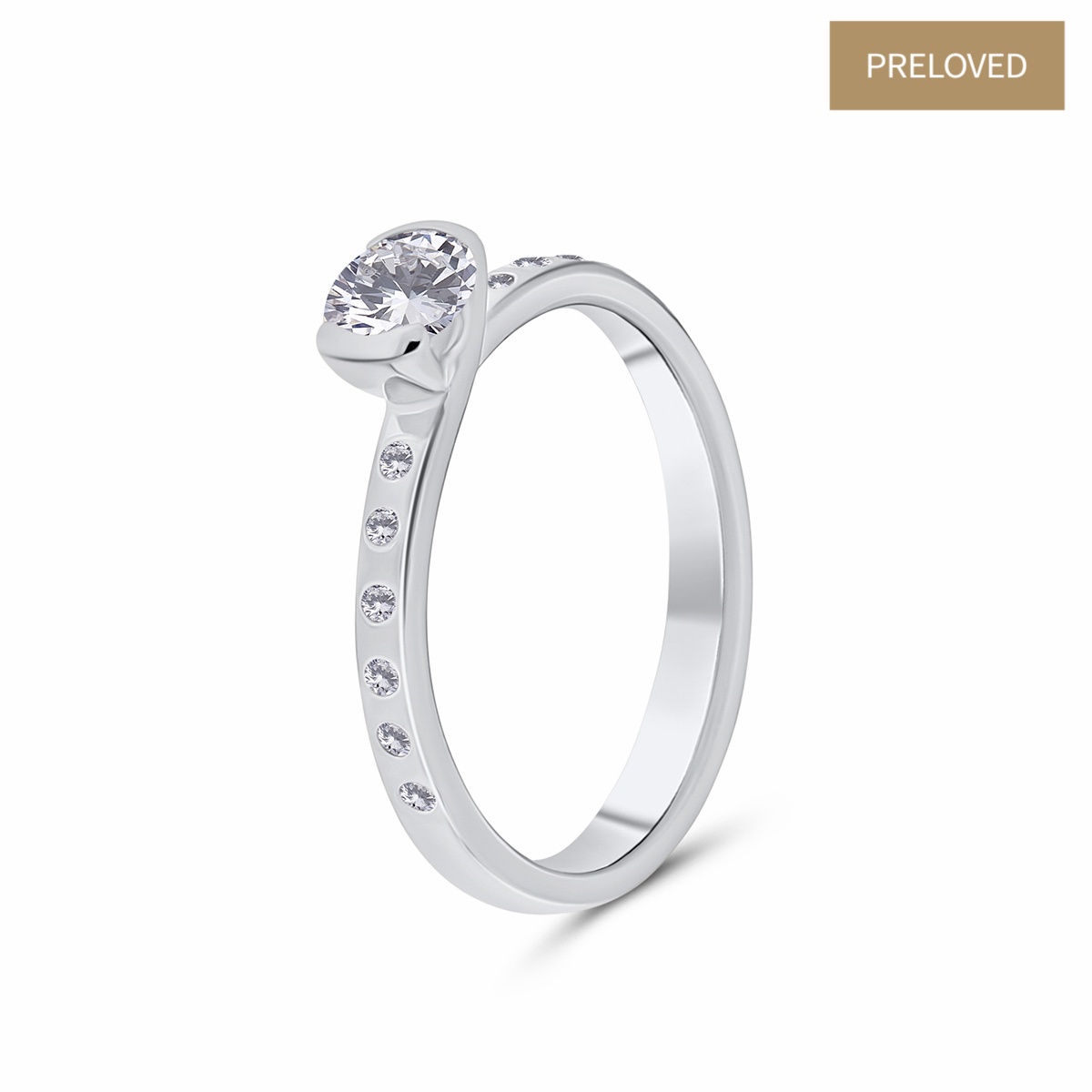 Inel din aur de 18k cu diamante naturale de 0.46 ct și 0.12 ct