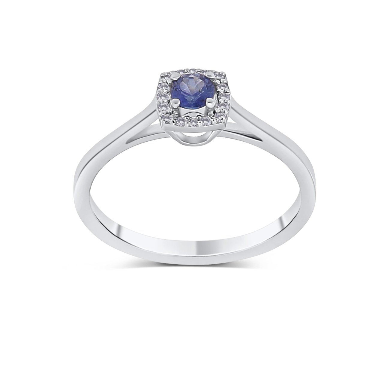 Inel din aur de 18k cu safir natural de 0.21 ct și diamante naturale de 0.06 ct - 2 | YEO