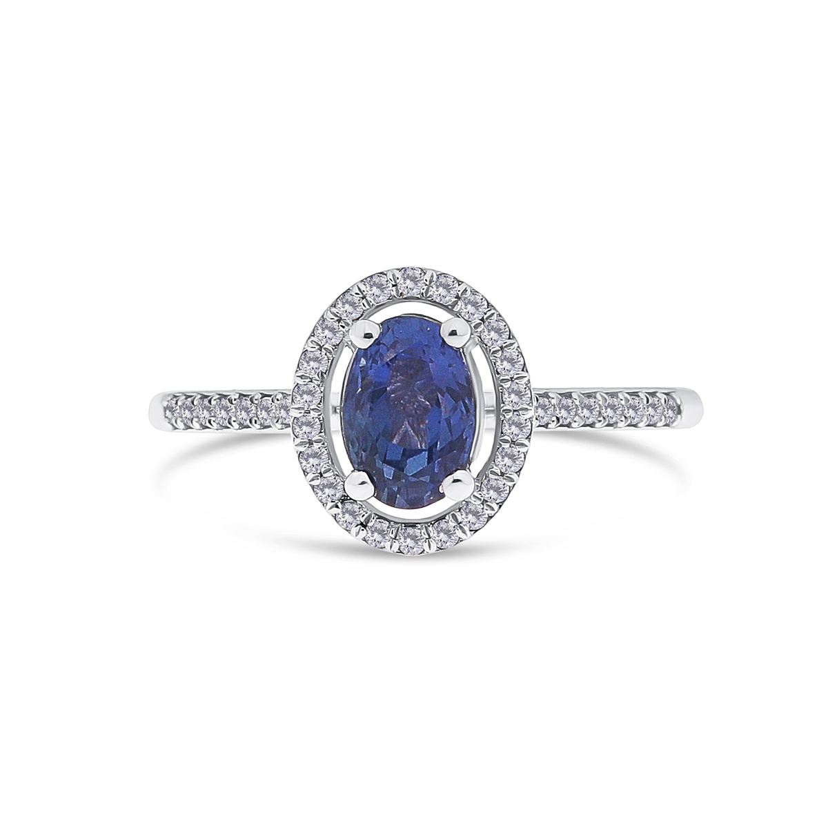 Inel din aur de 18k cu safir natural de 1.09 ct și diamante naturale de 0.16 ct - 3 | YEO