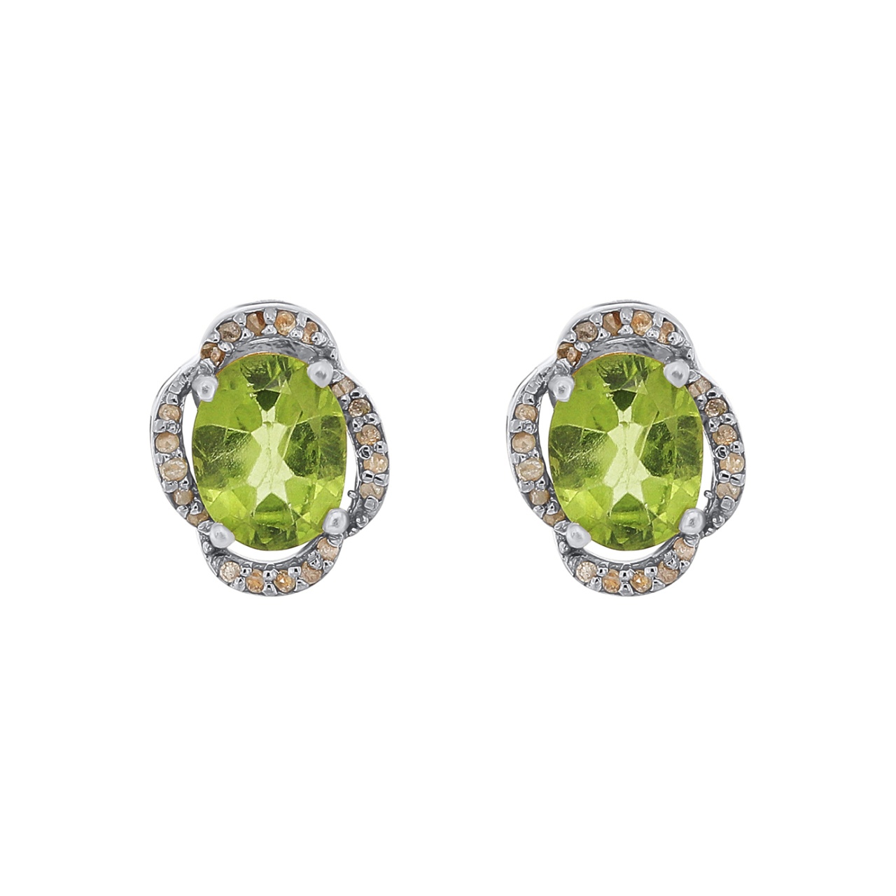 Cercei din argint cu peridot natural…