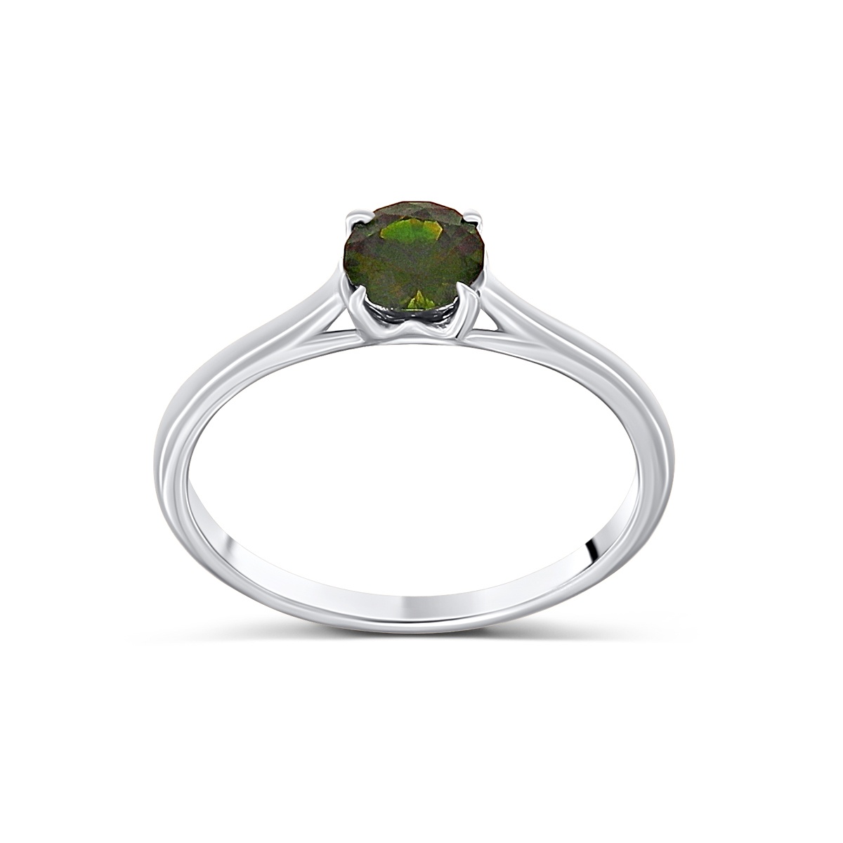 Inel din aur alb de 14k cu granat demantoid natural de 1.16 ct - 1 | YEO