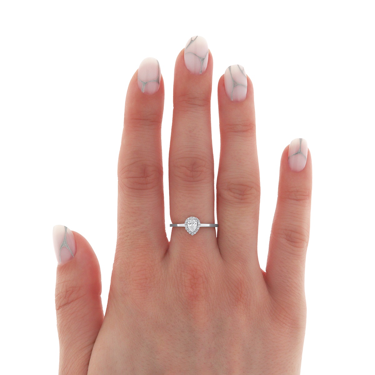 Inel din aur de 18k cu diamant natural de 0.21 ct și diamante naturale de 0.05 ct - 3 | YEO