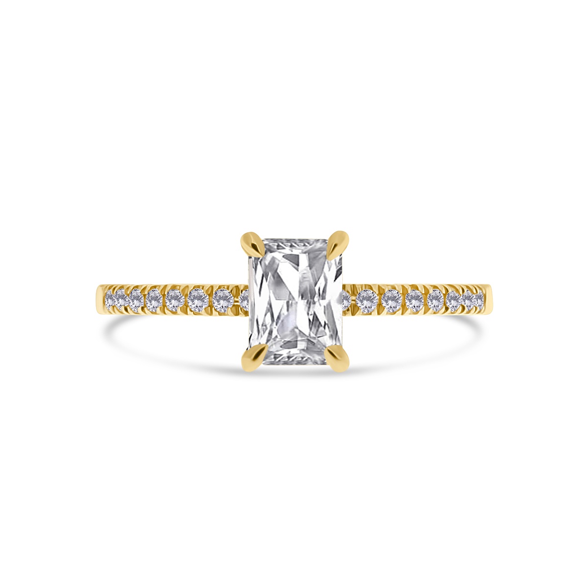 Inel din aur de 18k cu diamant natural de 0.62 ct și diamante naturale de 0.09 ct - 1 | YEO
