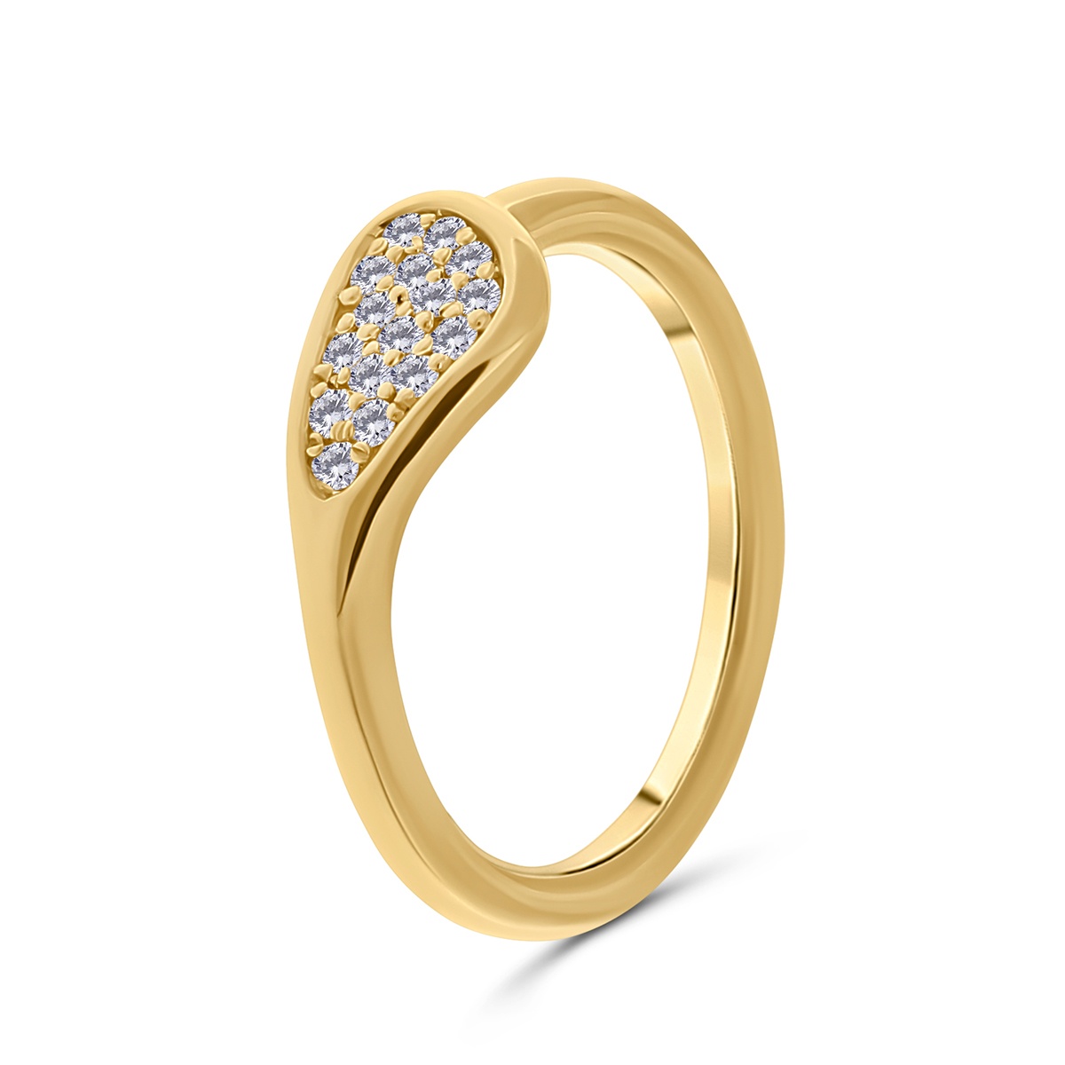 Inel din aur de 18k cu diamante naturale de 0.15 ct