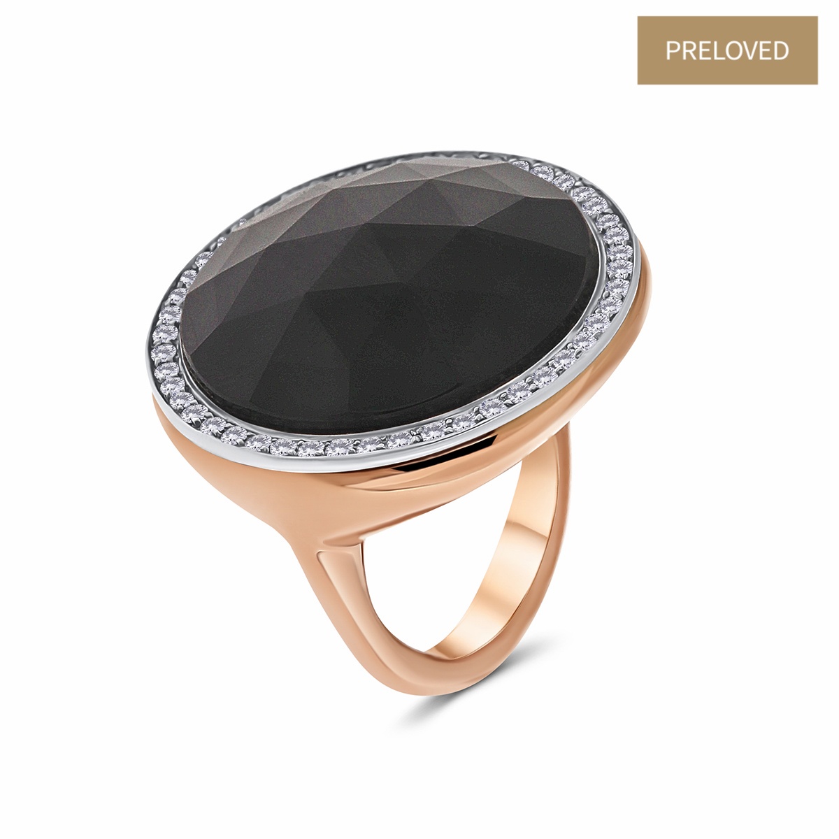 Inel din aur de 18k cu diamante naturale de 0.40 ct și onix natural