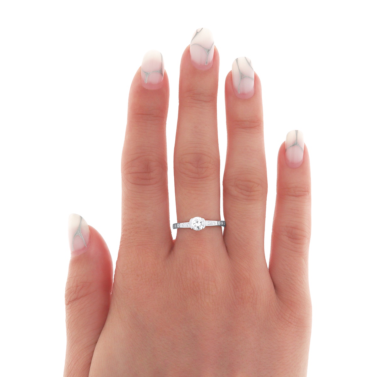 Inel din aur de 18k cu diamante naturale de 0.46 ct și 0.12 ct - 3 | YEO