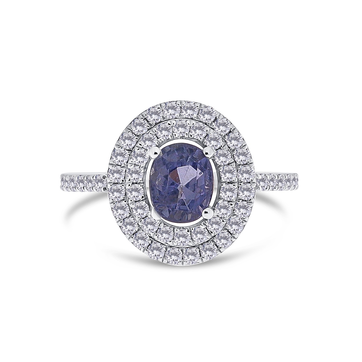 Inel din aur de 18k cu diamante naturale de 0.69 ct și safir natural de 1.50 ct - 1 | YEO