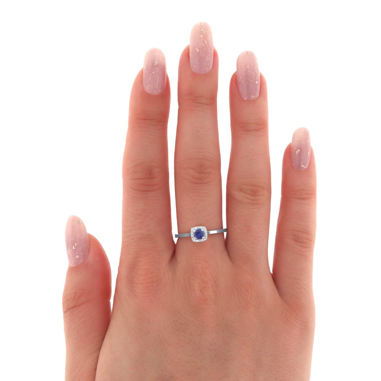 Inel din aur de 18k cu safir natural de 0.21 ct și diamante naturale de 0.06 ct - 3 | YEO