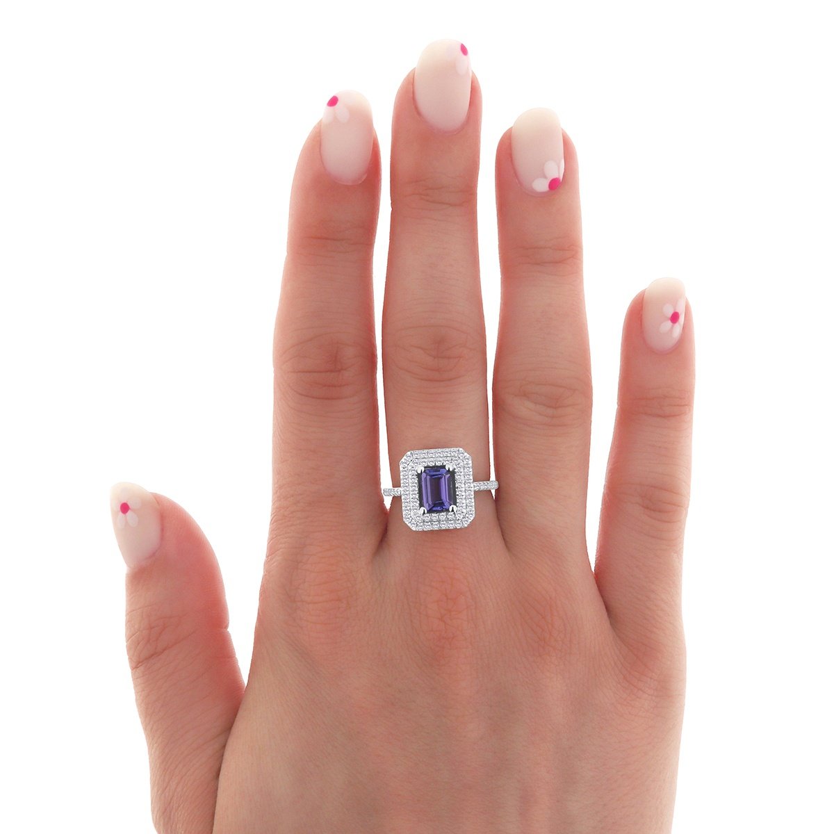 Inel din aur de 18k cu tanzanit natural de 1.25 ct și diamante naturale de 0.41 ct - 3 | YEO