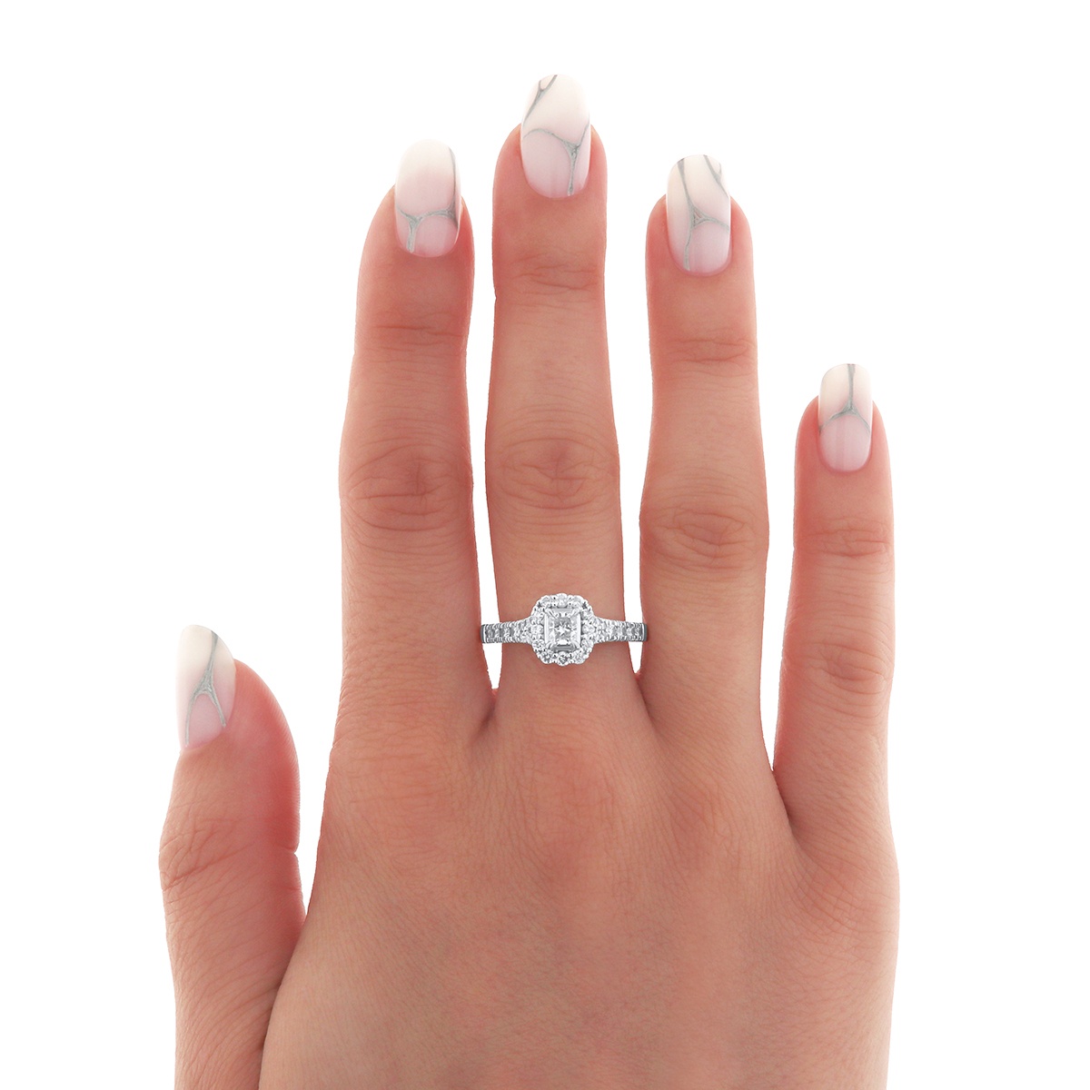 Inel din platină cu diamante naturale de 0.85 ct - 2 | YEO