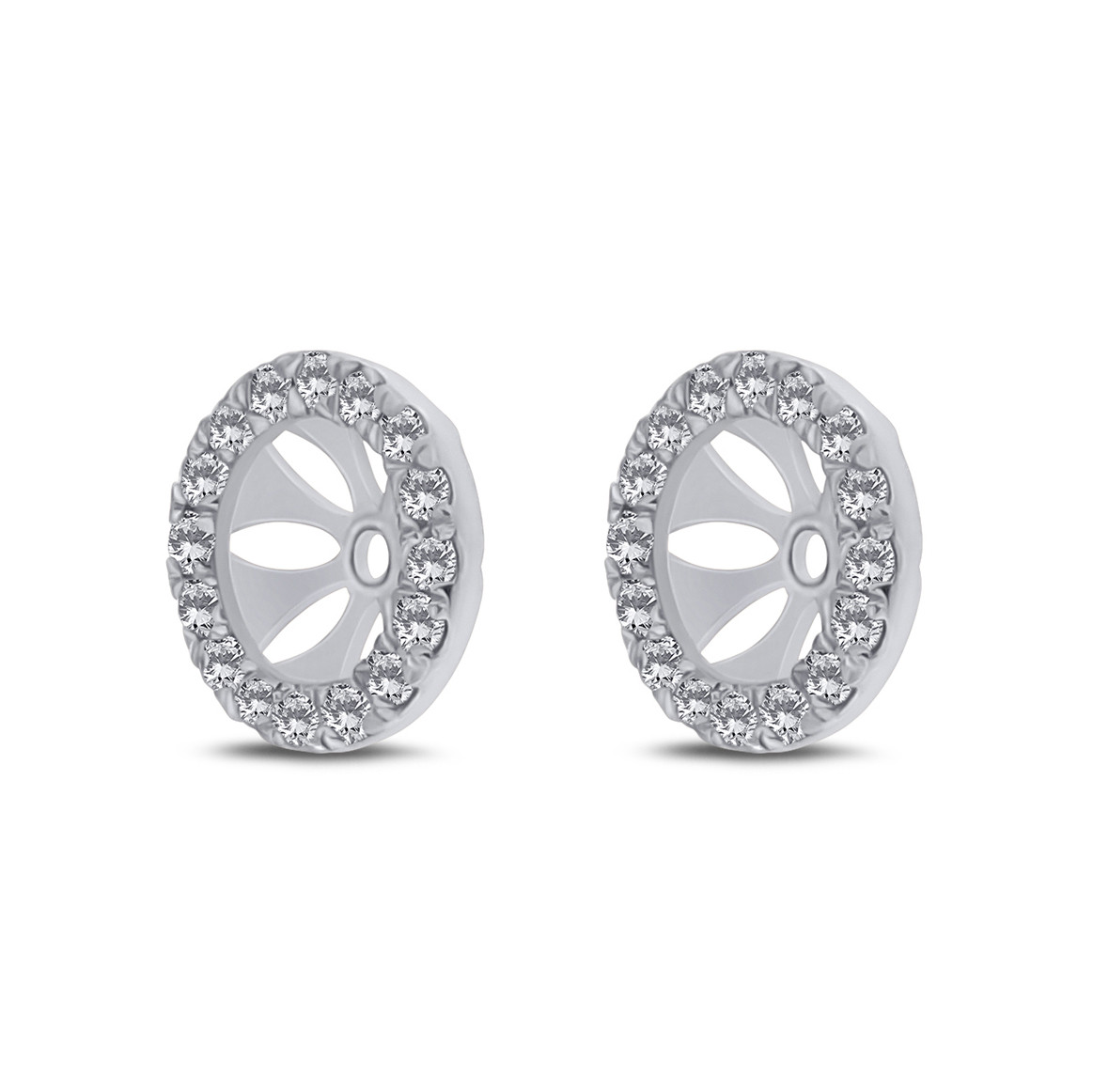 Jachete pentru cercei din aur alb de 18k cu diamante de 0.21 ct - 1 | YEO