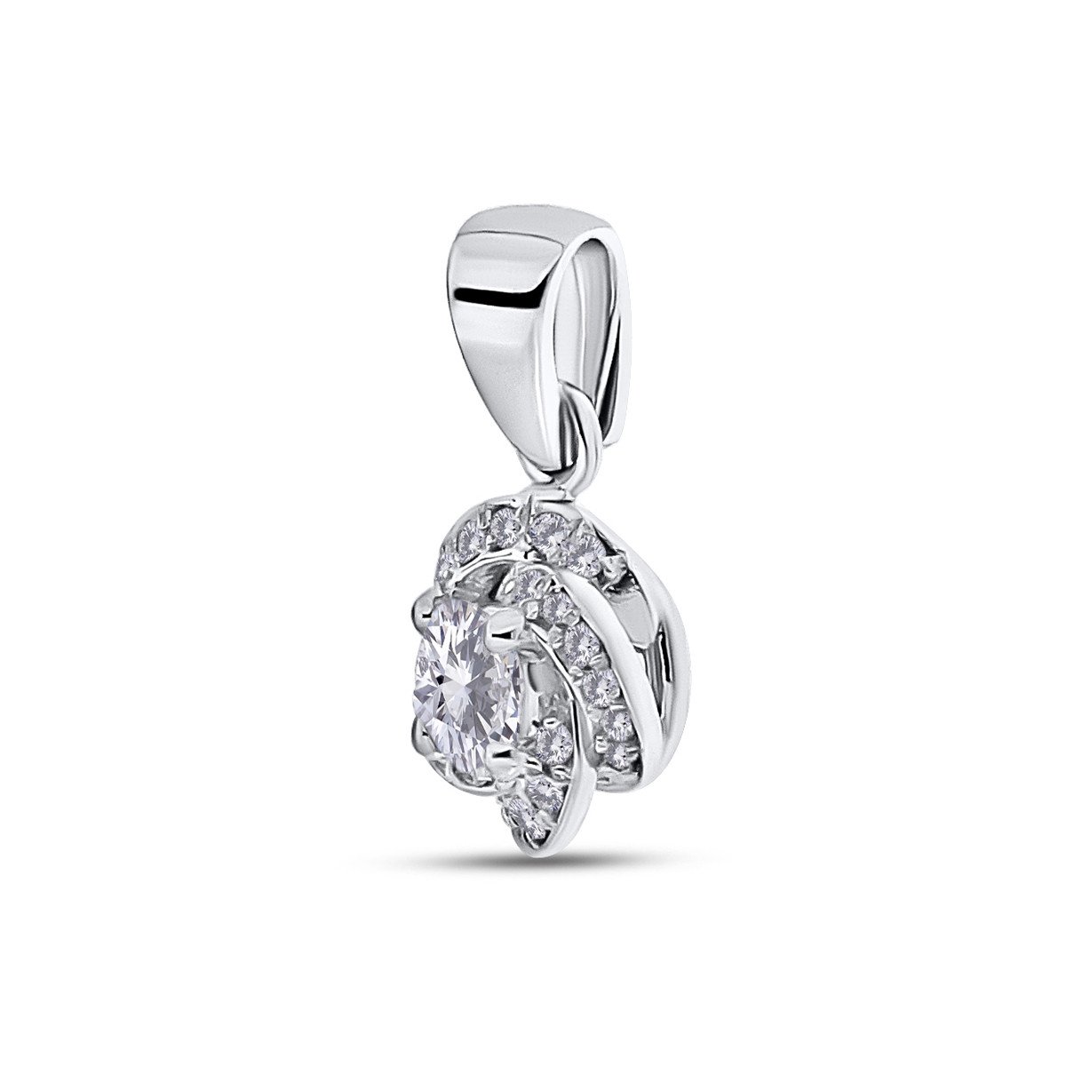 Pandantiv din aur alb de 18k cu diamante naturale de 0.21 ct - 1 | YEO