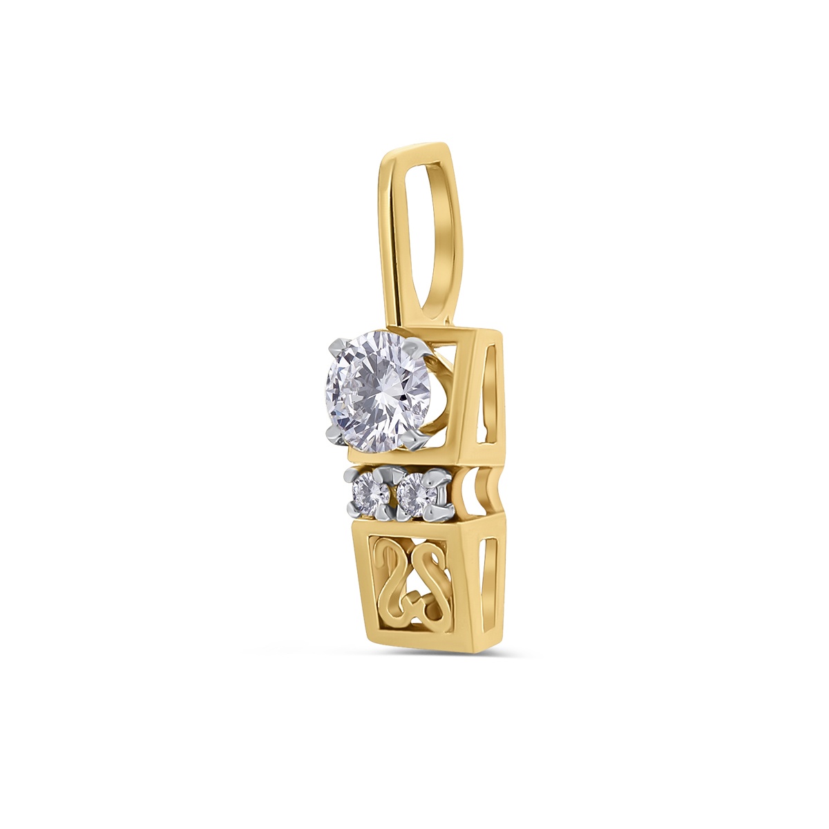 Pandantiv din aur de 14k cu diamante naturale de 0.04 ct și 0.39 ct - 1 | YEO