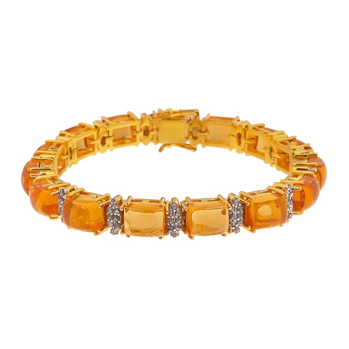 Brățară din argint cu citrine și diamante naturale