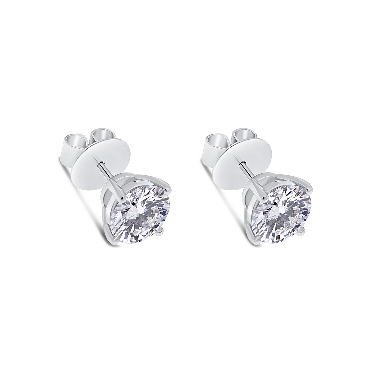 Cercei din aur de 18k cu diamante de 4.05 ct create in laborator (HPHT) - 1 | YEO