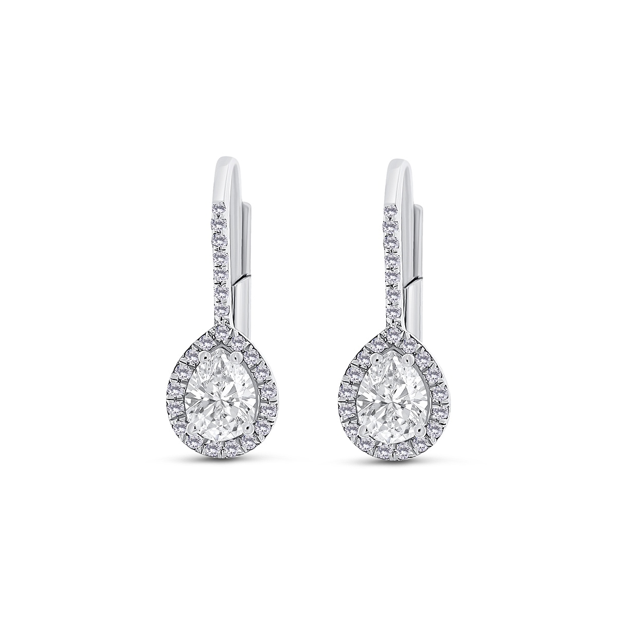 Cercei din aur de 18k cu diamante naturale de 0.49 ct și 0.12 ct