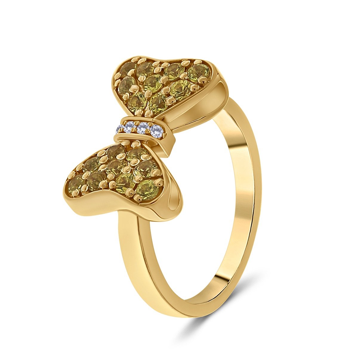 Inel din aur de 14k cu safire naturale de 0.68 ct si diamante naturale de 0.03 ct