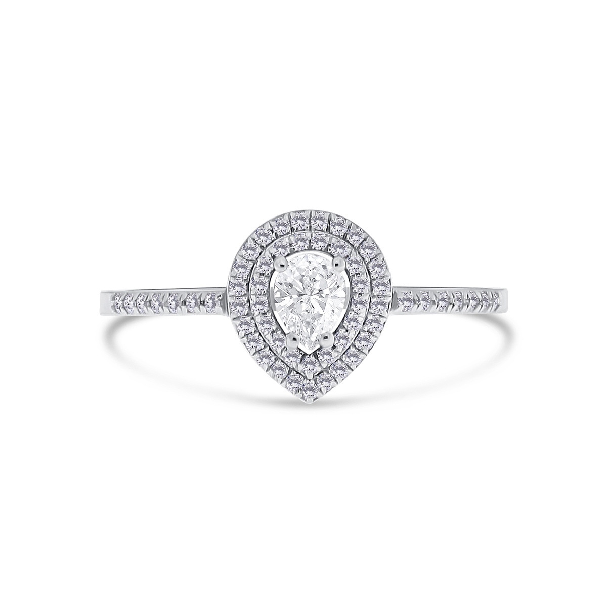 Inel din aur de 18k cu diamant natural de 0.17 ct și diamante naturale de 0.15 ct - 2 | YEO