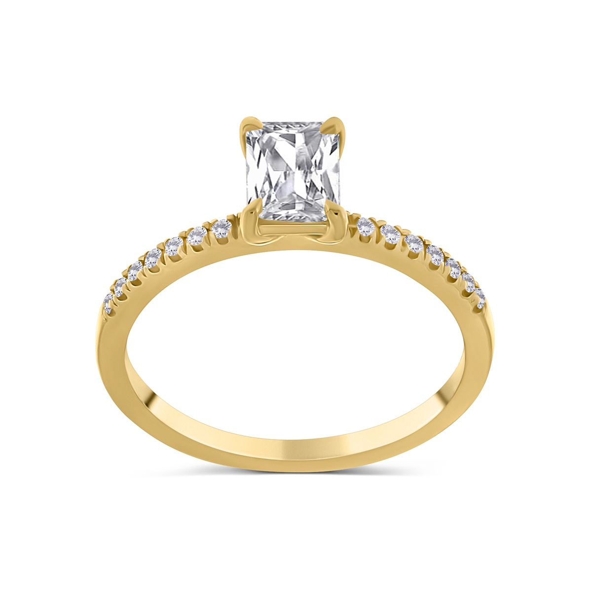 Inel din aur de 18k cu diamant natural de 0.62 ct și diamante naturale de 0.09 ct - 2 | YEO