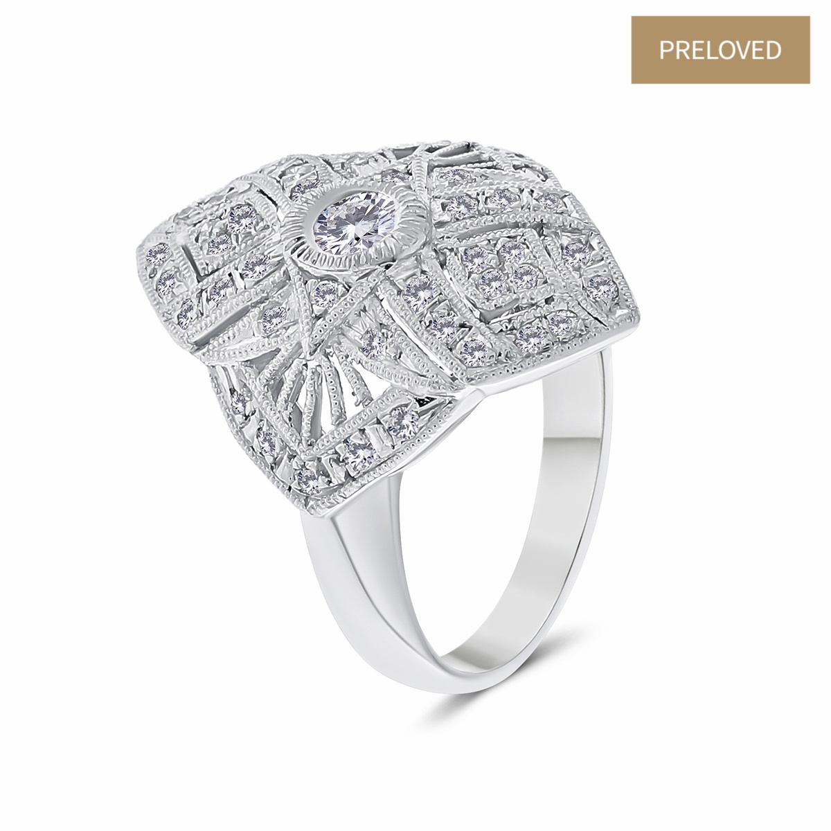 Inel din aur de 18k cu diamante naturale de 0.12 ct si 0.37 ct