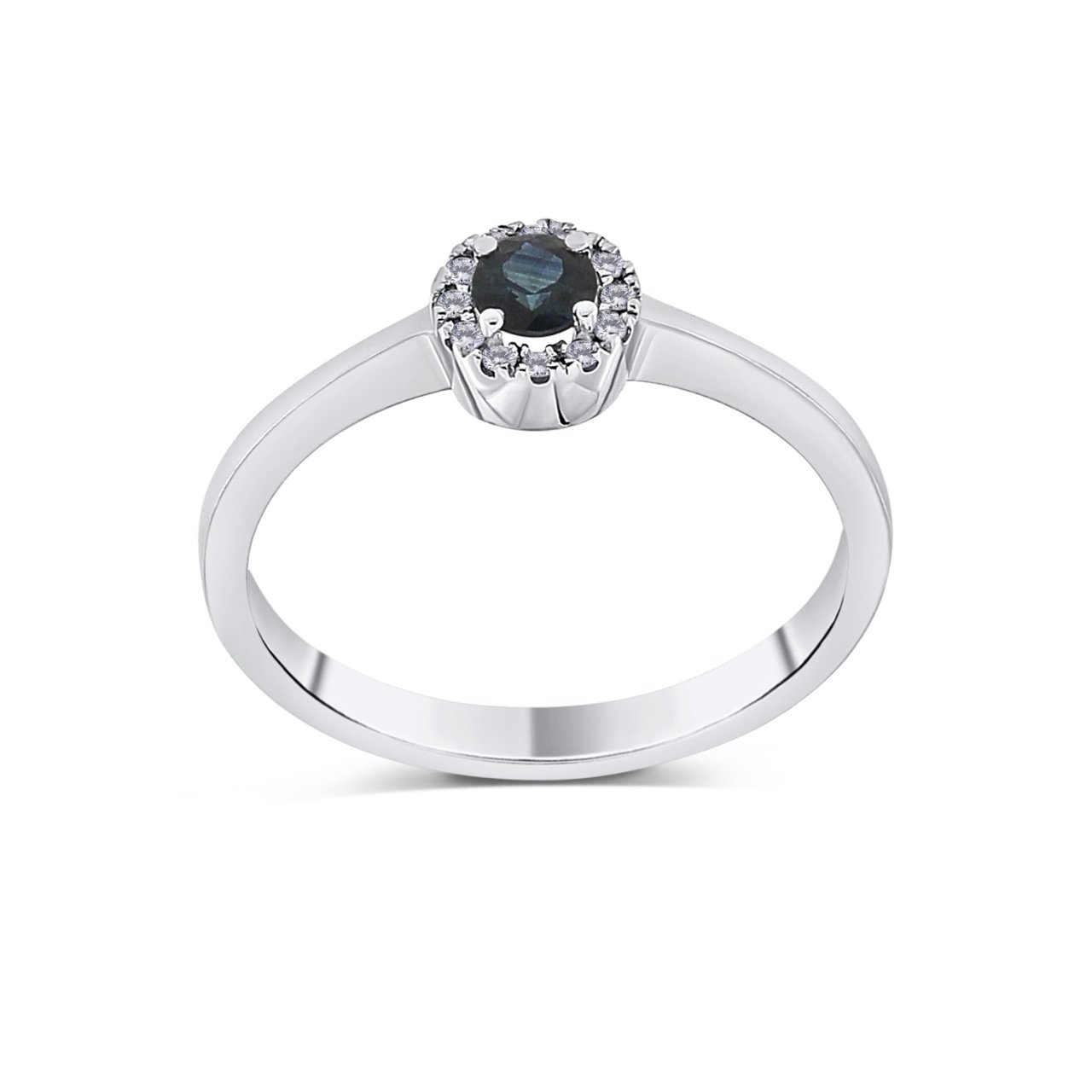 Inel din aur de 18k cu safir natural de 0.21 ct și diamante naturale de 0.04 ct - 2 | YEO