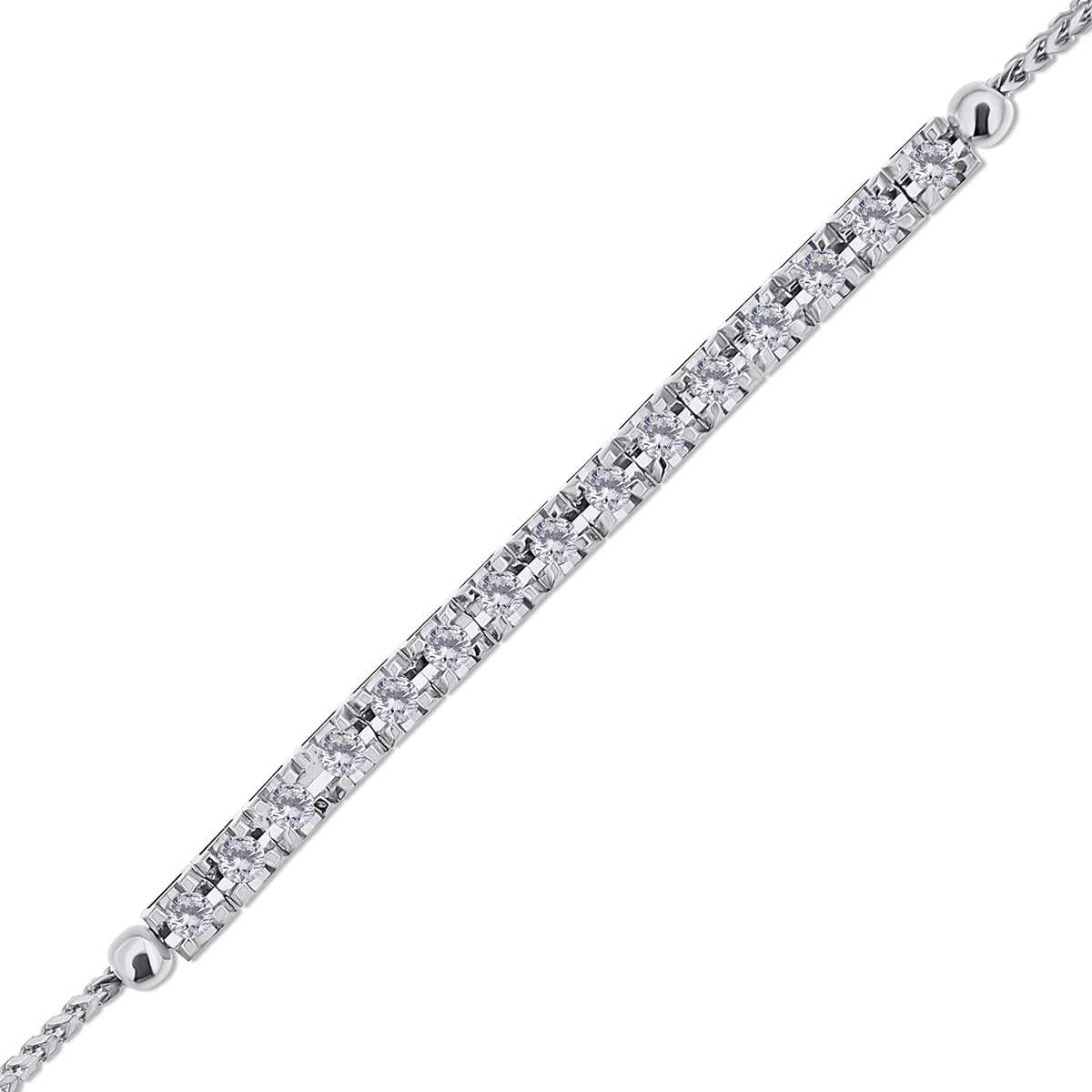 Bratara din aur alb de 18k cu diamante naturale de 0.40 ct - 2 | YEO