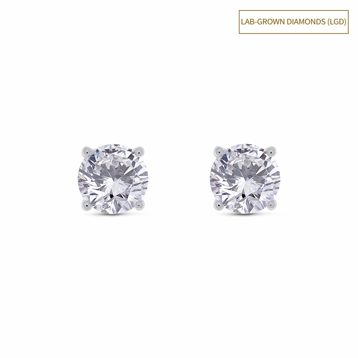 Cercei din aur de 18k cu diamante de 4.05 ct create in laborator (HPHT)