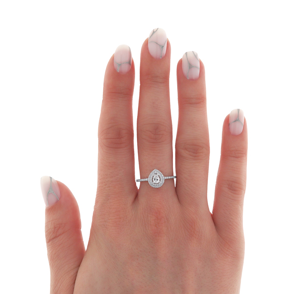 Inel din aur de 18k cu diamant natural de 0.17 ct și diamante naturale de 0.15 ct - 3 | YEO