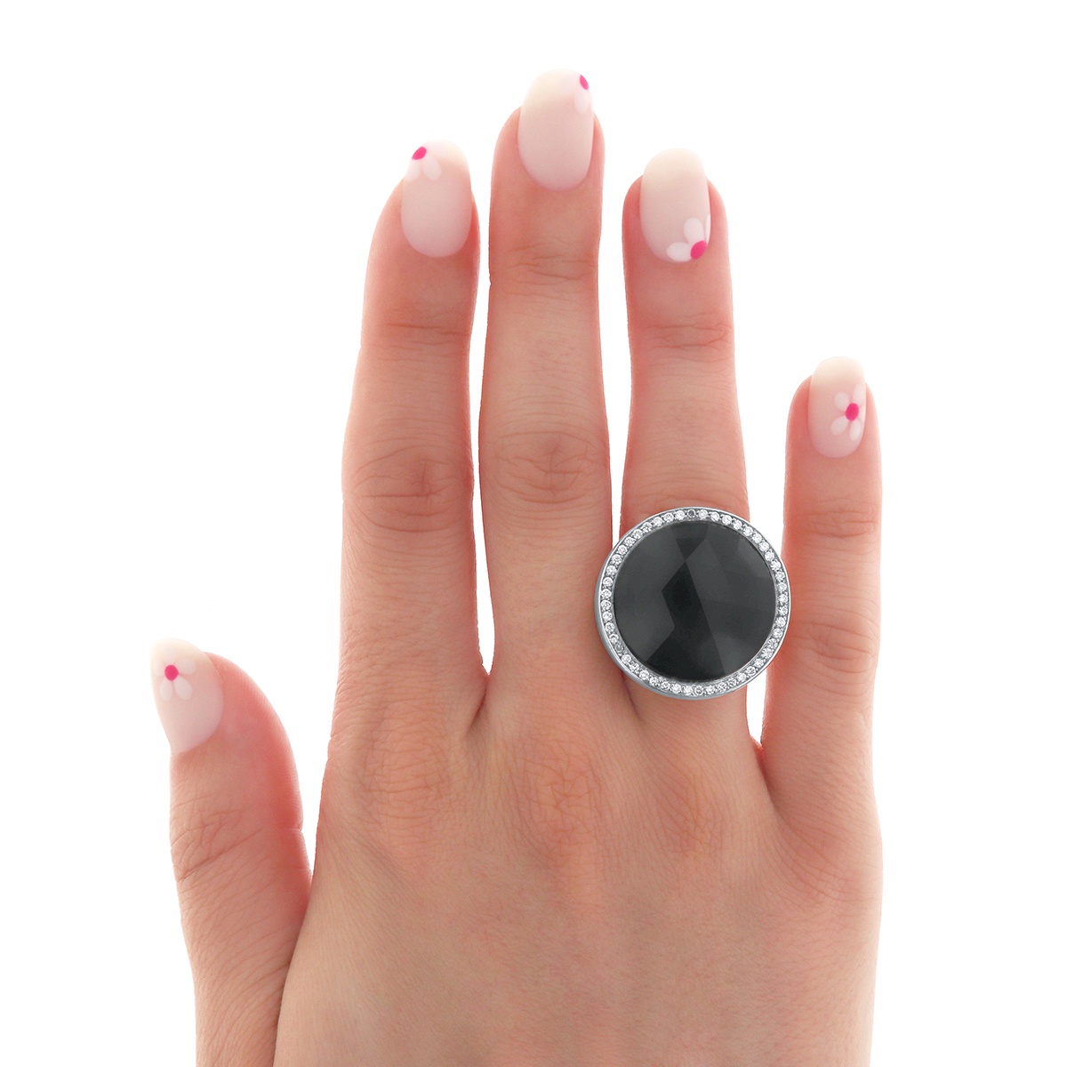 Inel din aur de 18k cu diamante naturale de 0.40 ct și onix natural - 3 | YEO