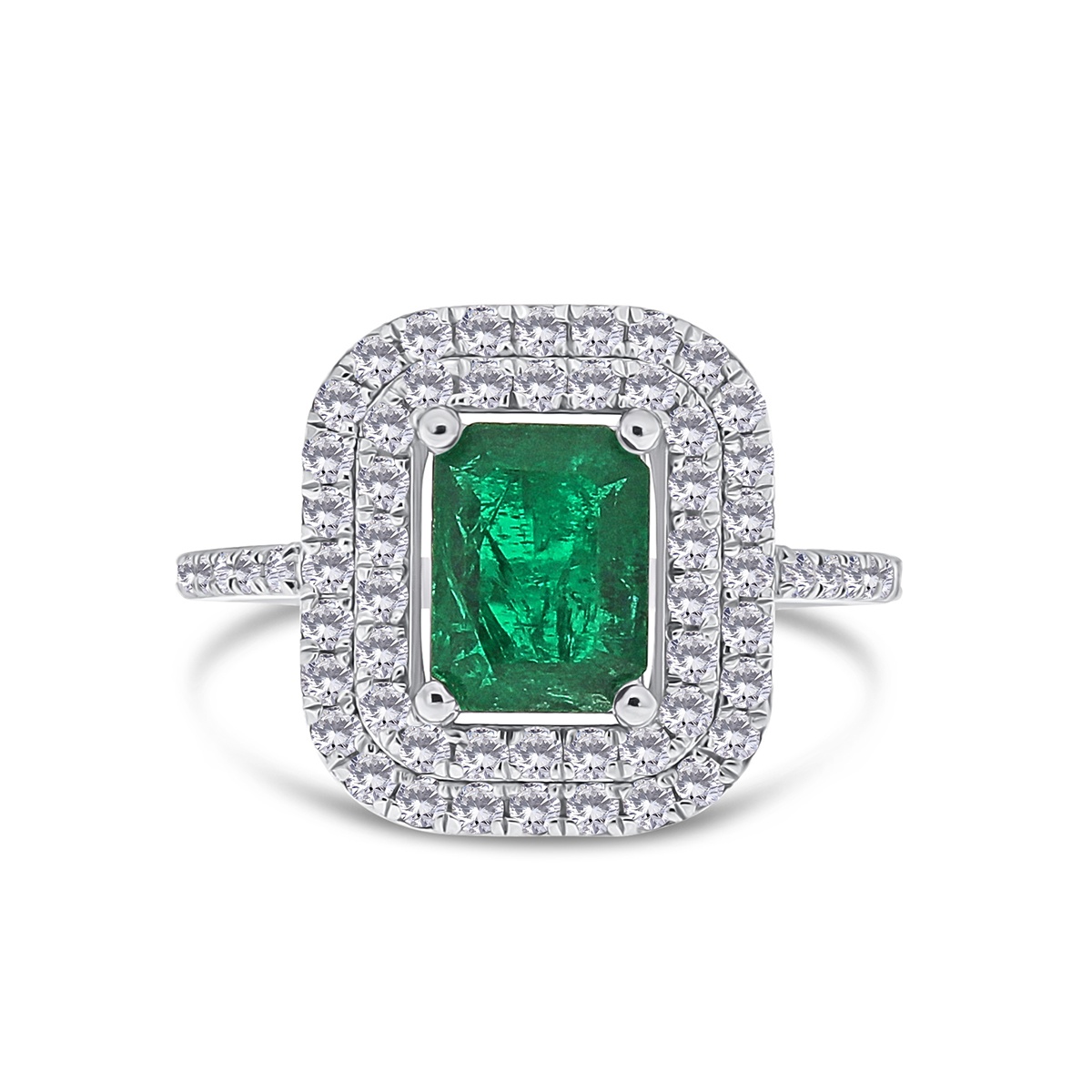 Inel din aur de 18k cu diamante naturale de 0.60 ct și smarald natural de 1.45 ct - 2 | YEO
