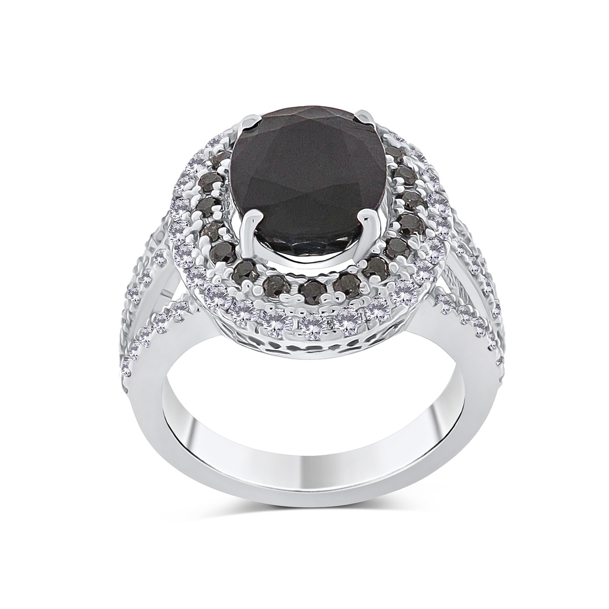 Inel din aur de 18k cu diamante naturale de 0.61 ct și 0.32 ct și safir natural de 4.30 ct - 1 | YEO