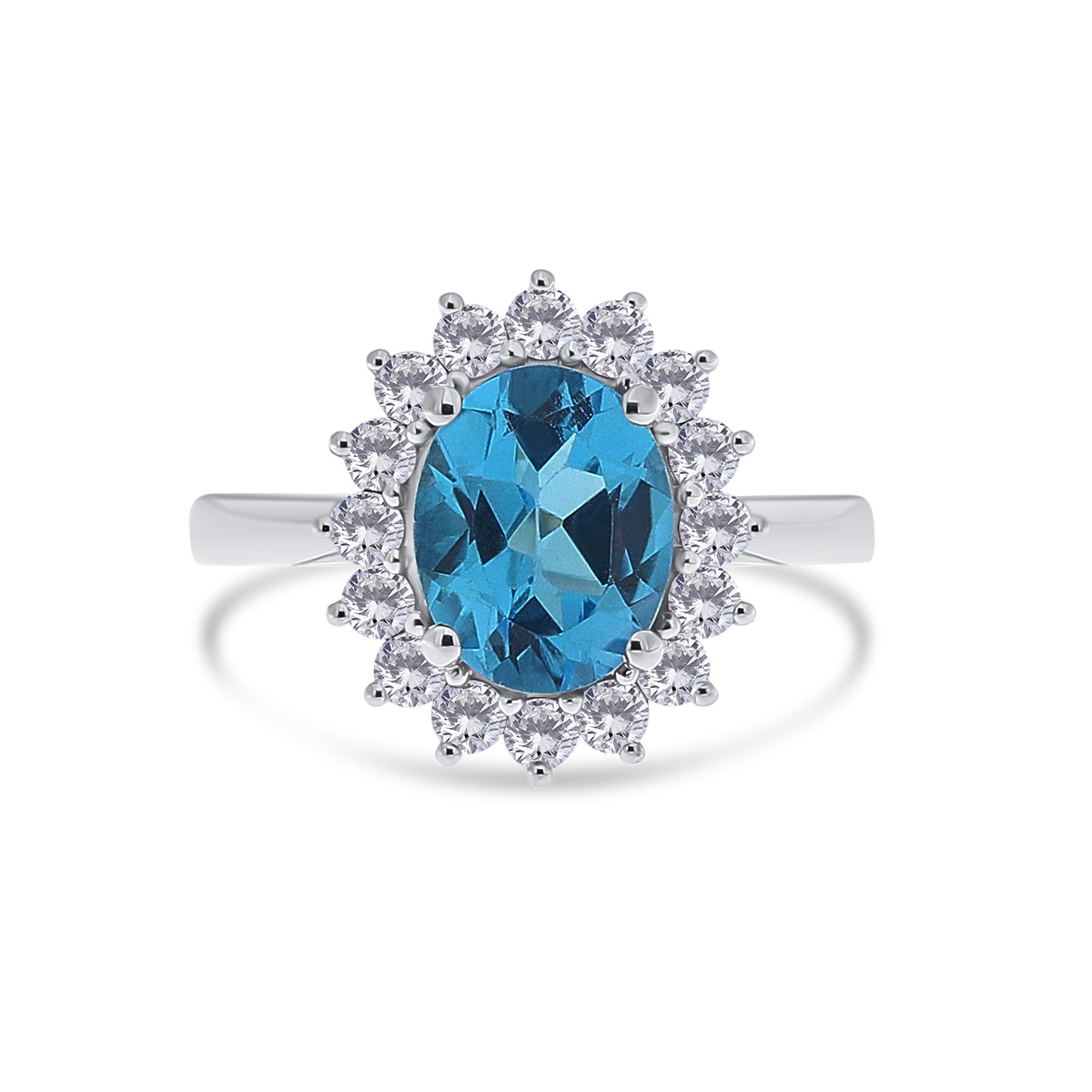 Inel din aur de 18k cu diamante naturale de 0.74 ct și topaz natural de 3.28 ct - 2 | YEO