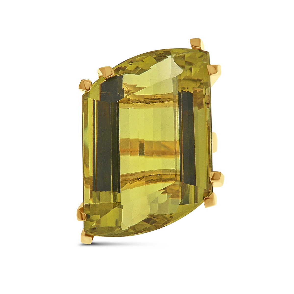 Inel din aur de 18k cu lemon cuarț natural de 47.80 ct - 1 | YEO