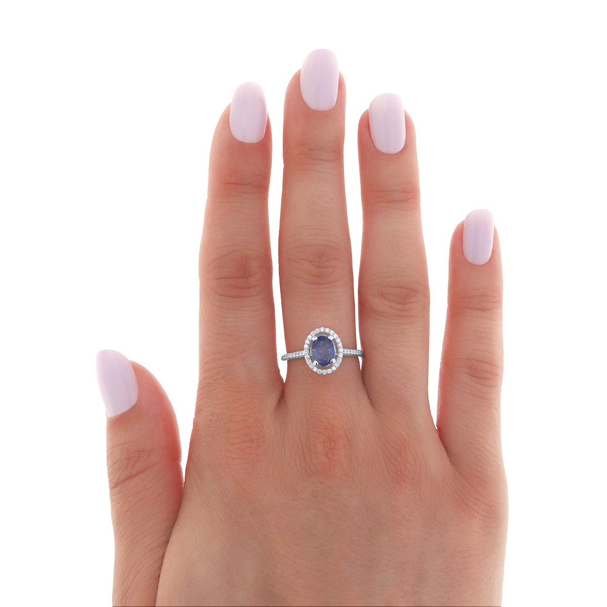Inel din aur de 18k cu safir natural de 1.51 ct și diamante naturale de 0.16 ct - 3 | YEO