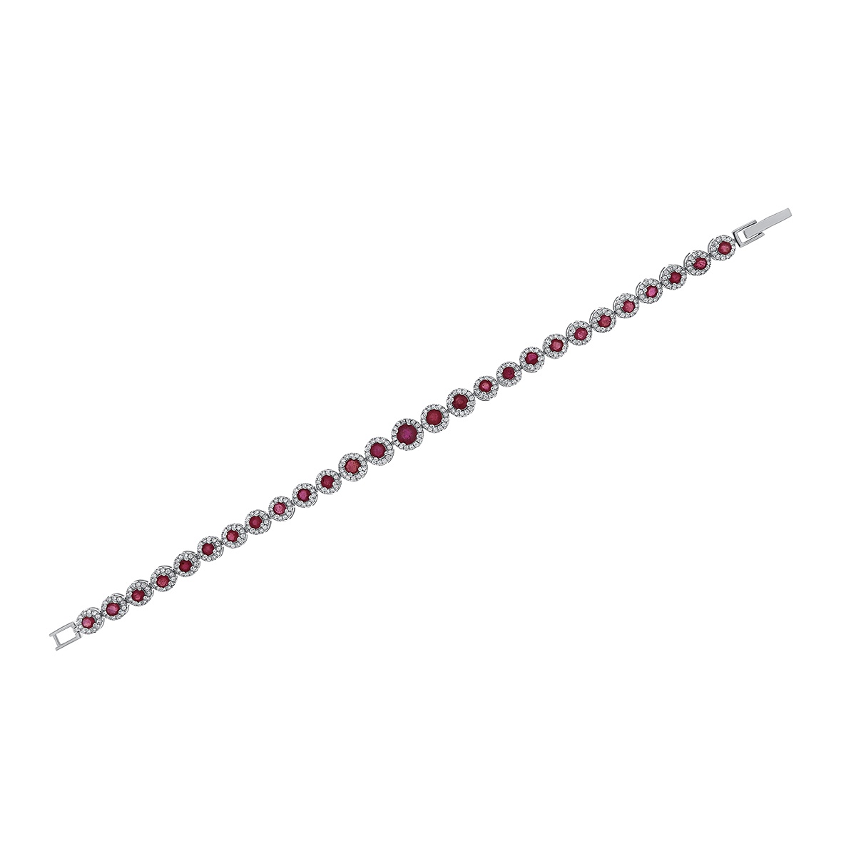 Bratara din argint cu rubin și cubic zirconia - 1 | YEO