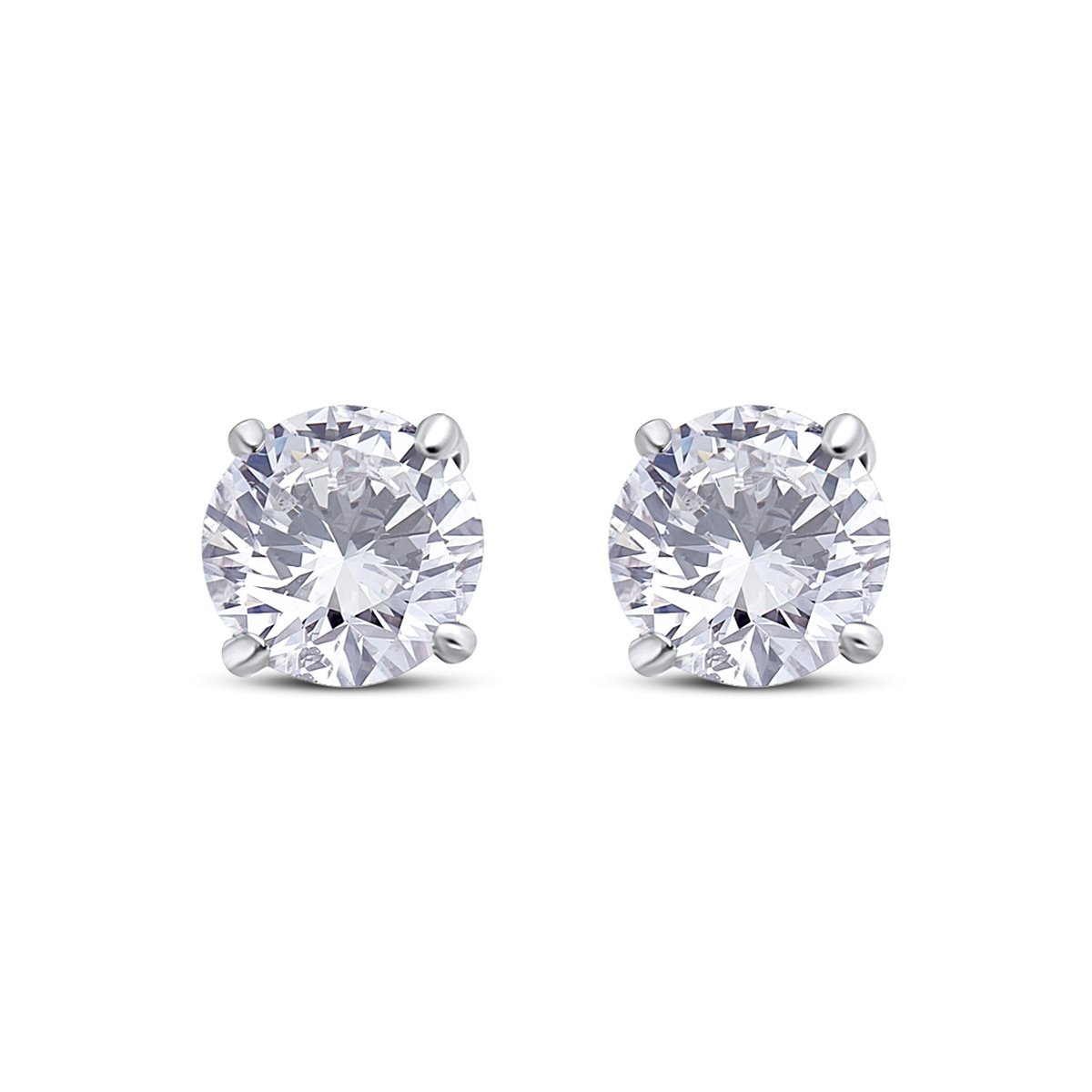 Cercei din aur alb de 18k cu diamante naturale de 0.91 ct