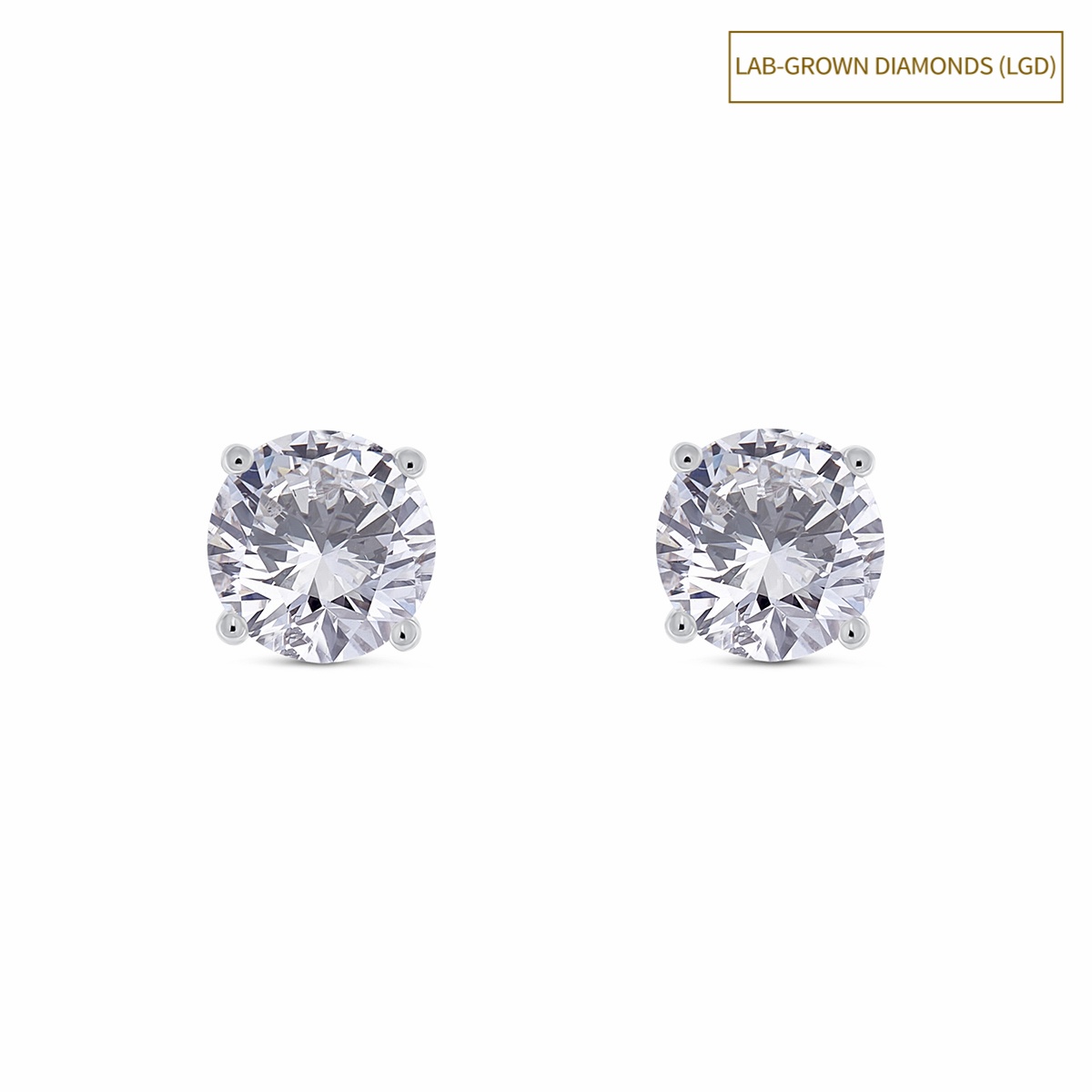 Cercei din aur de 18k cu diamante de 4.20 ct create in laborator (CVD)