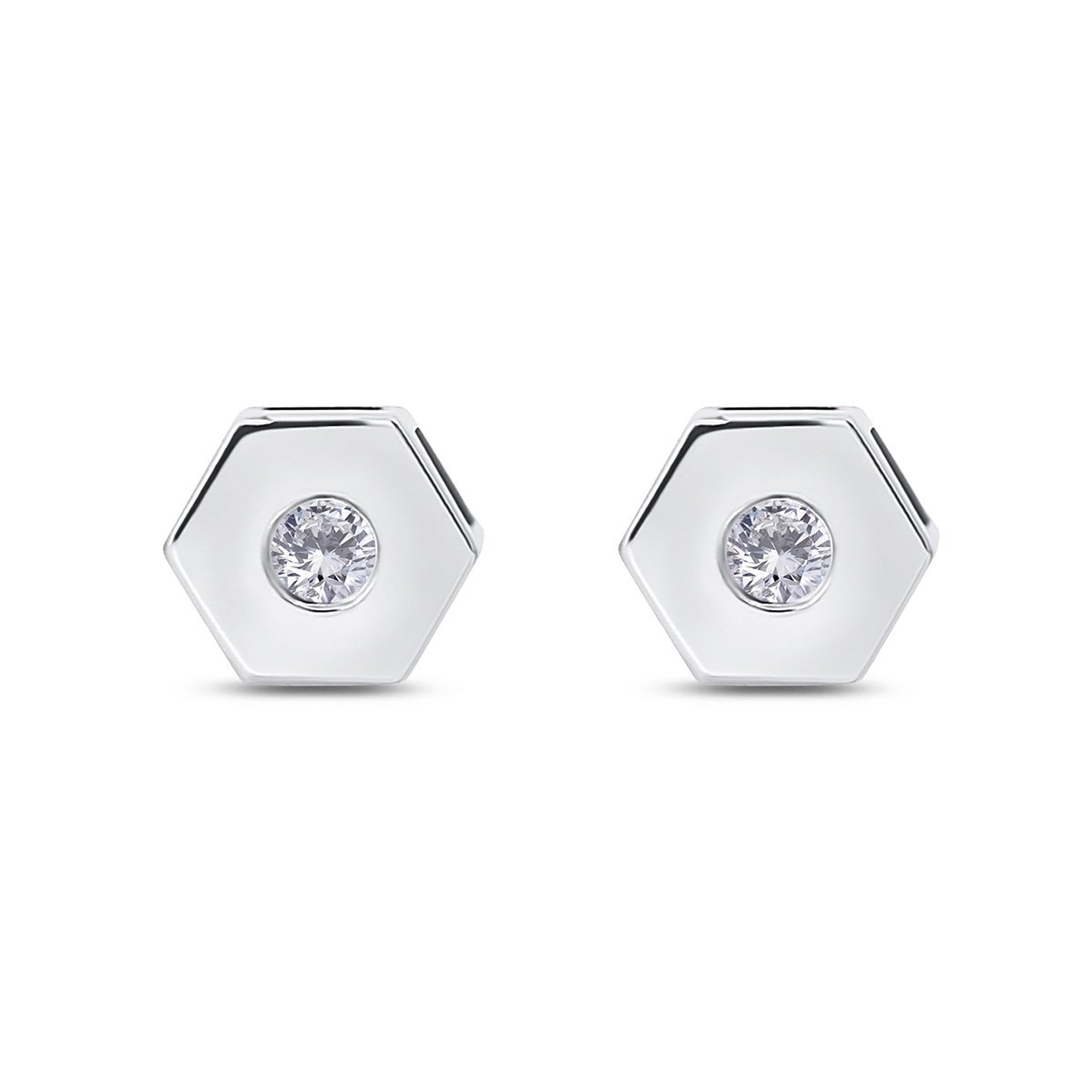 Cercei din aur de 18k cu diamante naturale de 0.09 ct