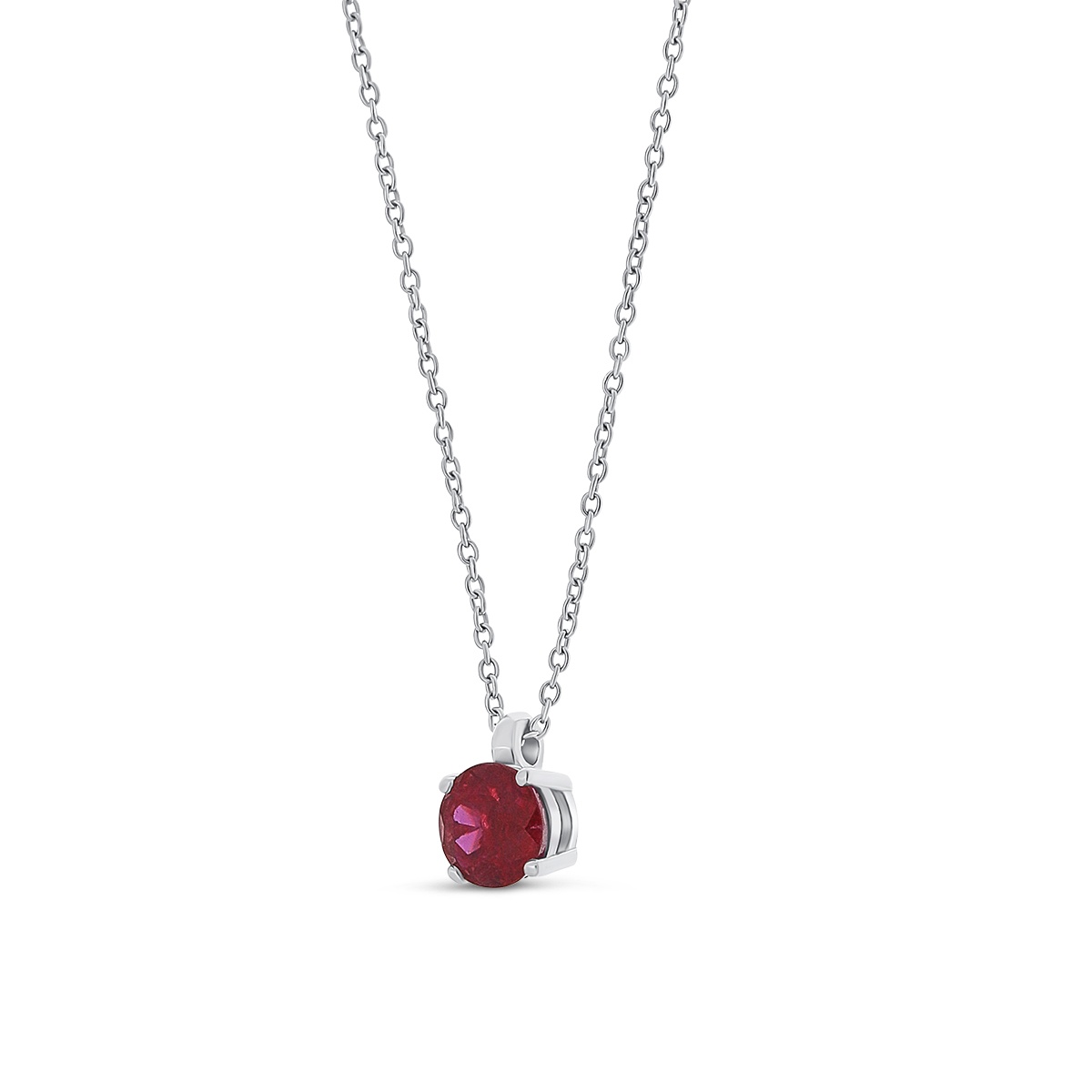 Colier din aur alb de 18k cu rubin natural de 0.59 ct - 1 | YEO