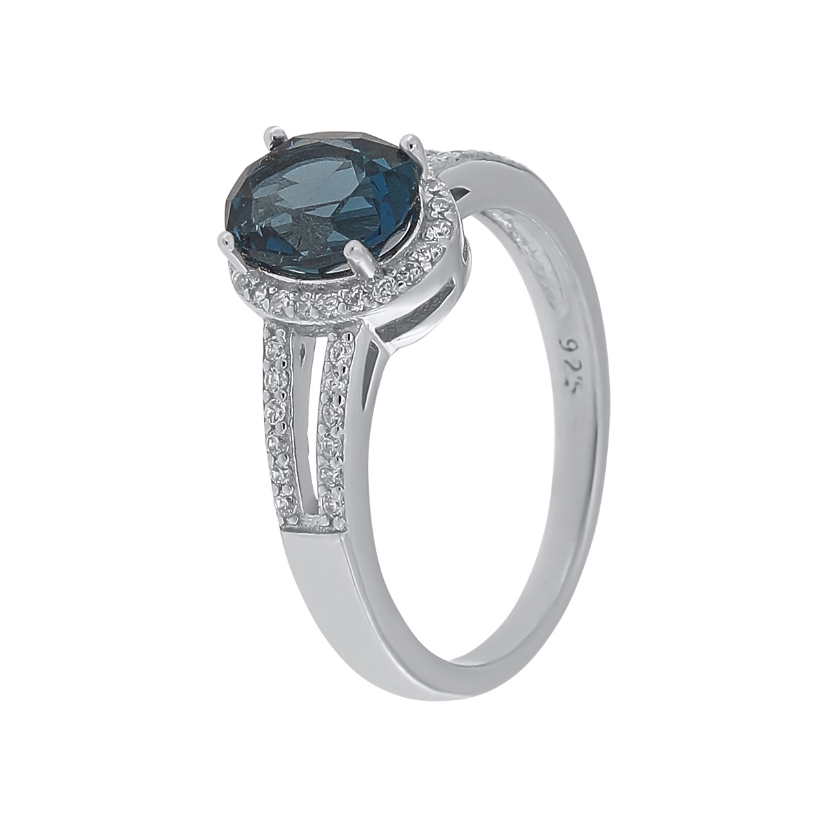 Inel din argint cu london blue topaz