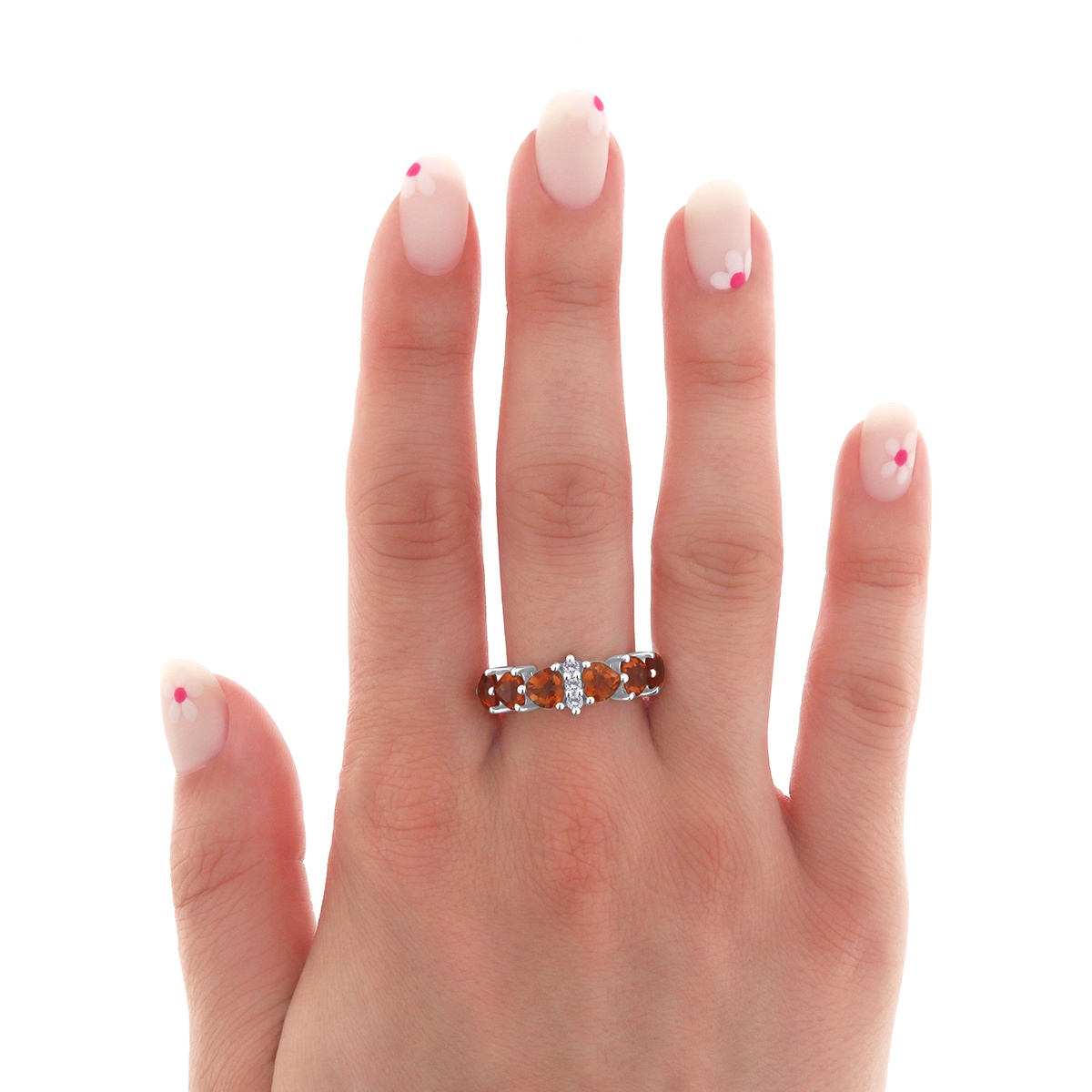 Inel din aur de 14k cu citrine naturale de 2.45 ct și diamante naturale de 0.14 ct - 1 | YEO