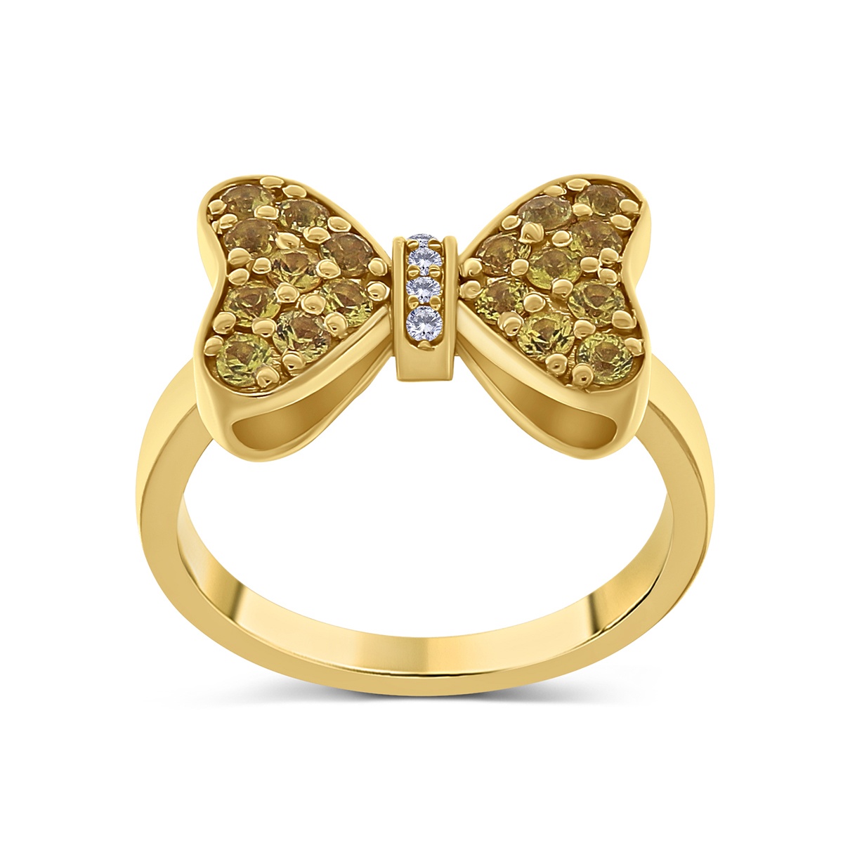 Inel din aur de 14k cu safire naturale de 0.68 ct și diamante naturale de 0.03 ct - 2 | YEO