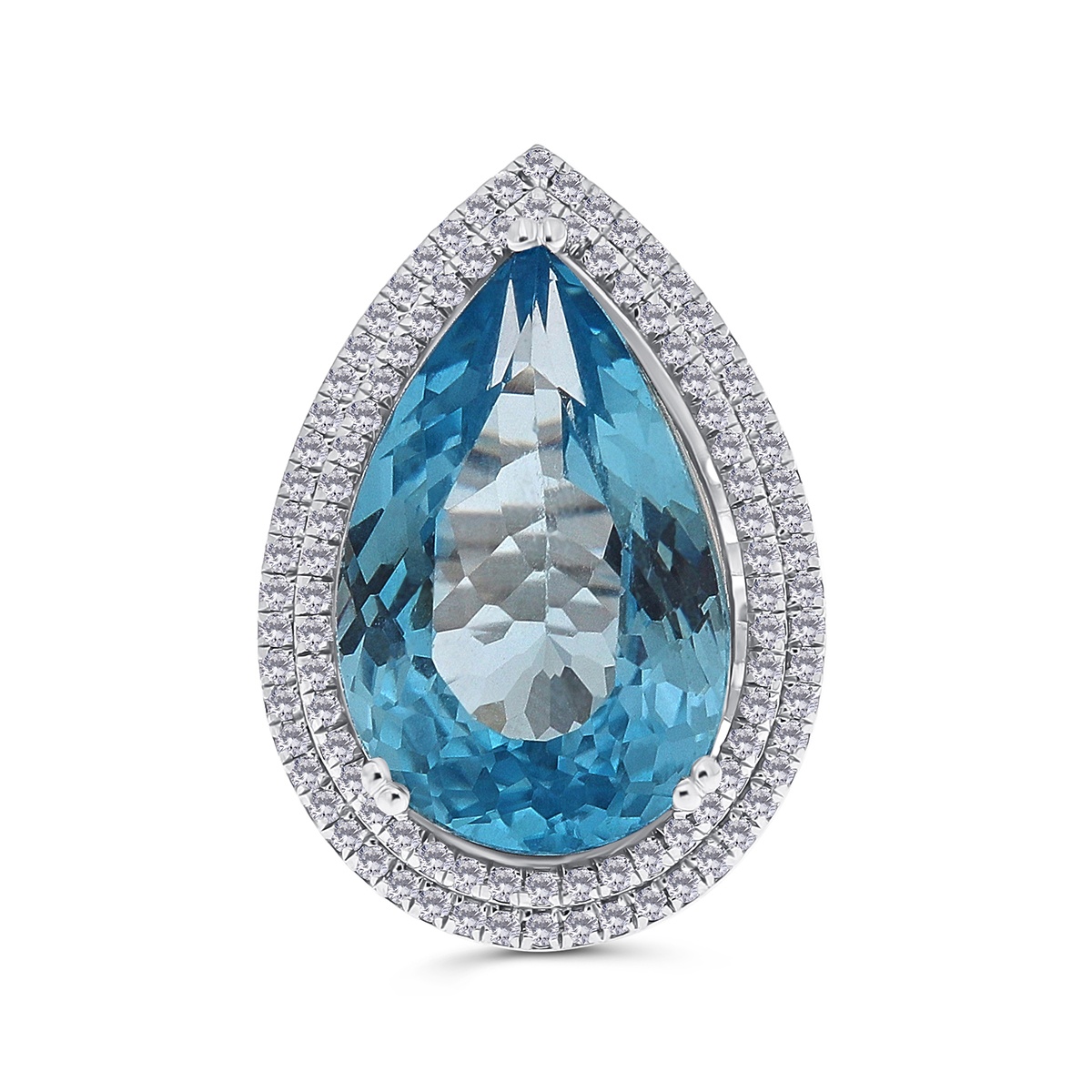 Inel din aur de 14k cu topaz natural de 18.41 ct și diamante naturale de 0.58 ct - 2 | YEO