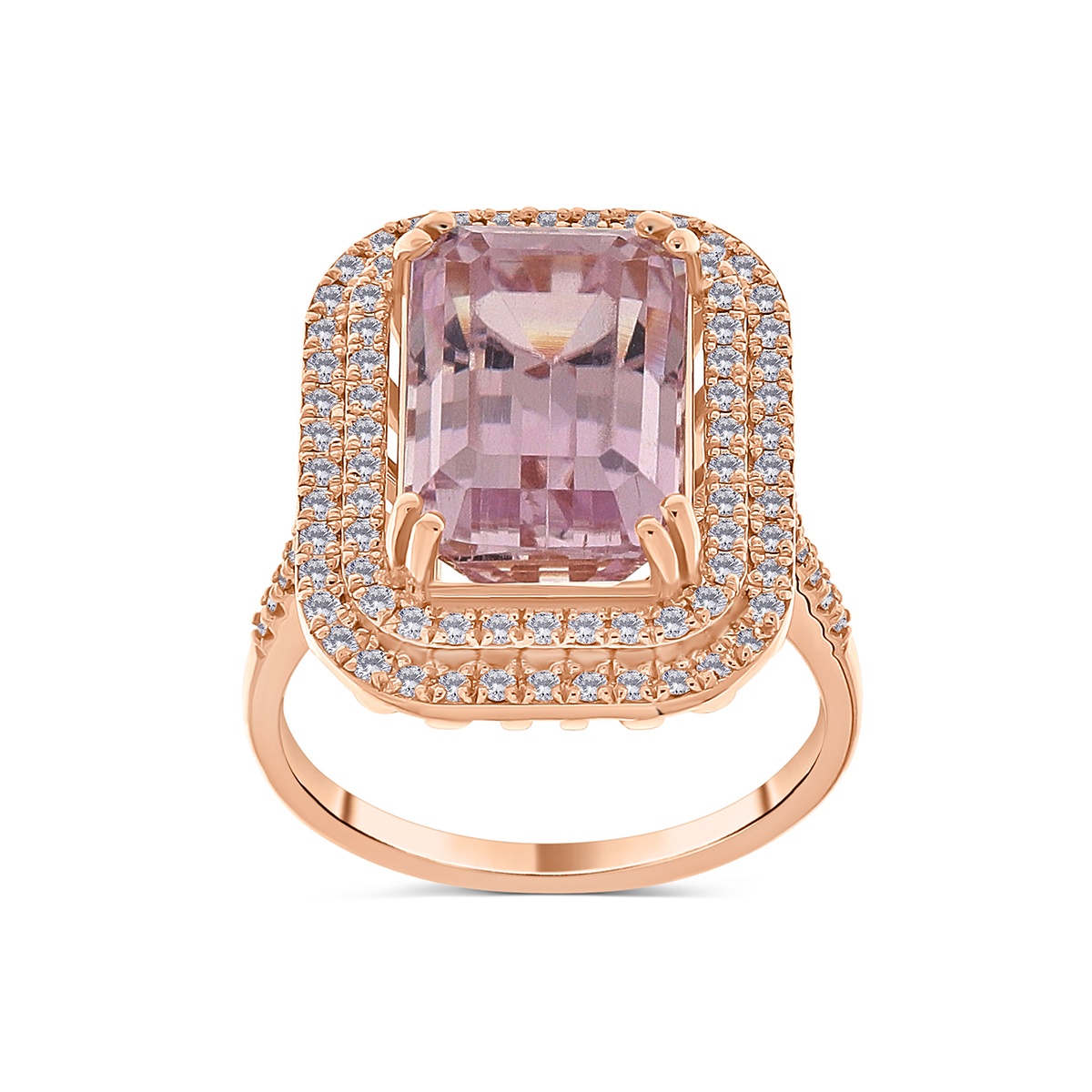 Inel din aur de 18k cu kunzit natural de 7.73 ct și diamante naturale de 0.51 ct - 2 | YEO